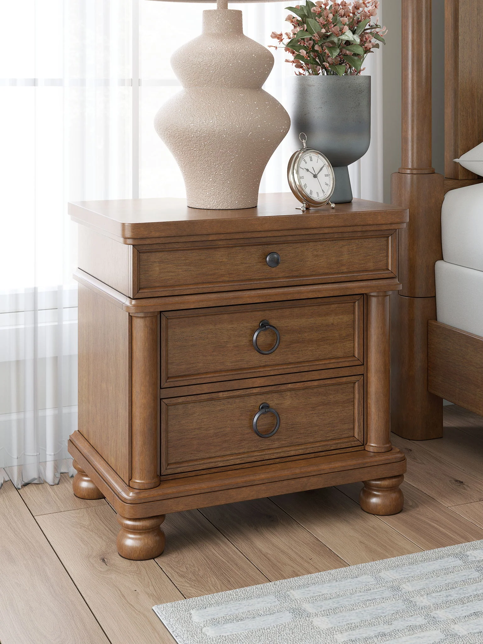Rowlenstown - Three Drawer Night Stand - Image 6