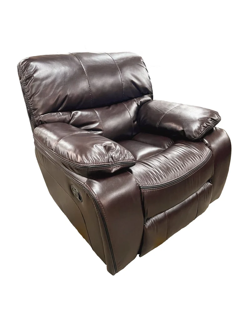 RR9931 Brown Faux Leather Recliner Chair