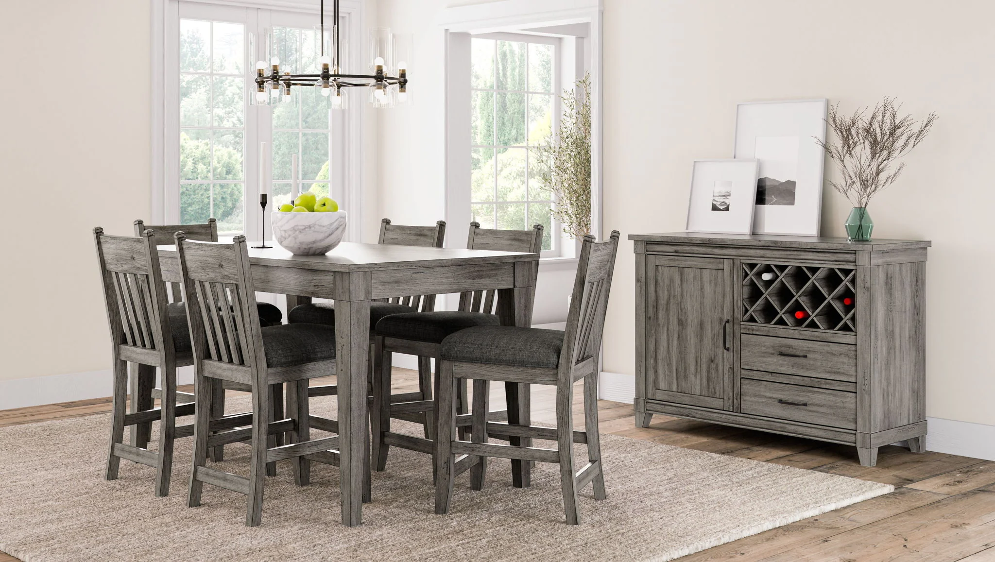 Counter Stool (Set of 2) - Gray - Image 3