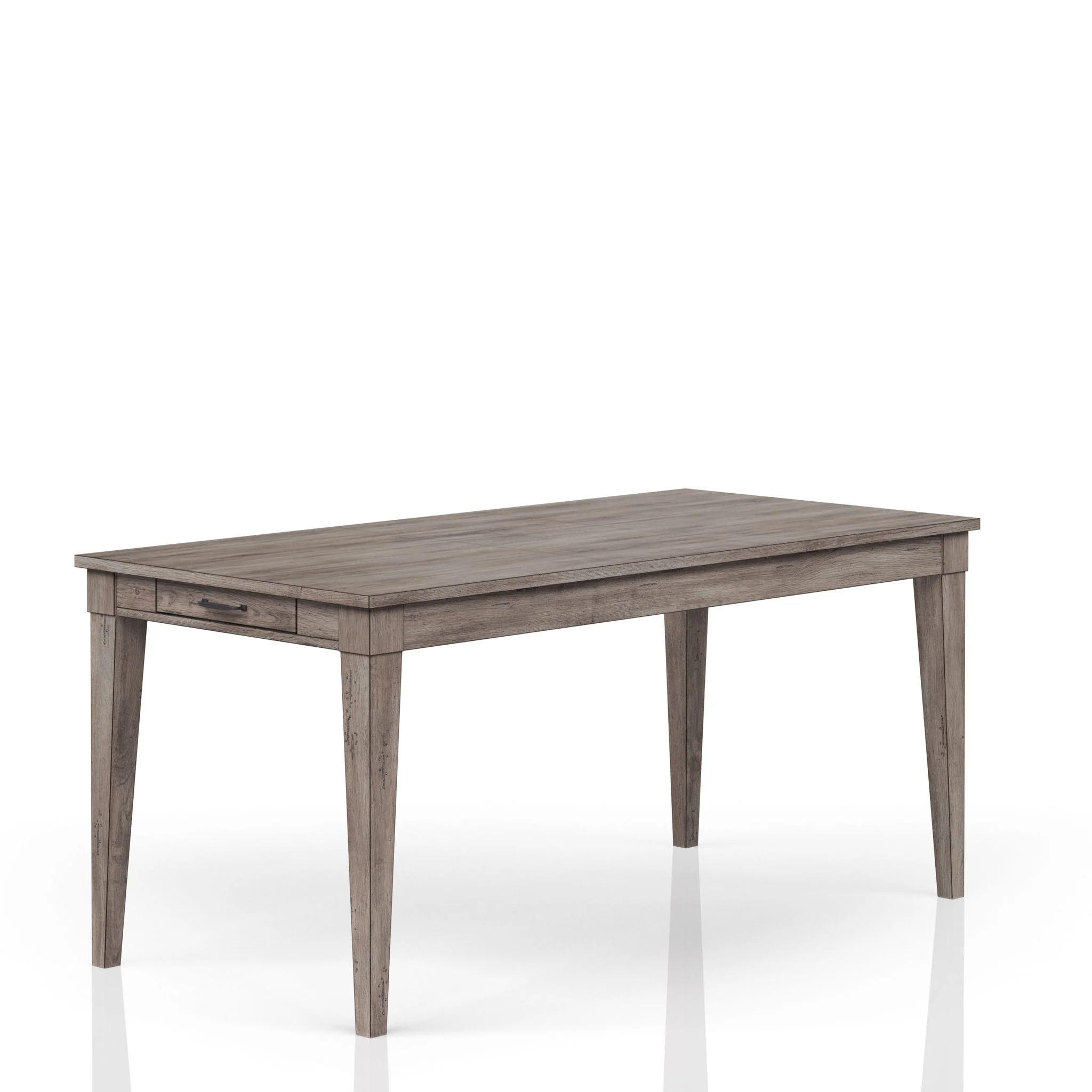 Rustic Dining Table 2 Storage Drawers And Leaf - Gray