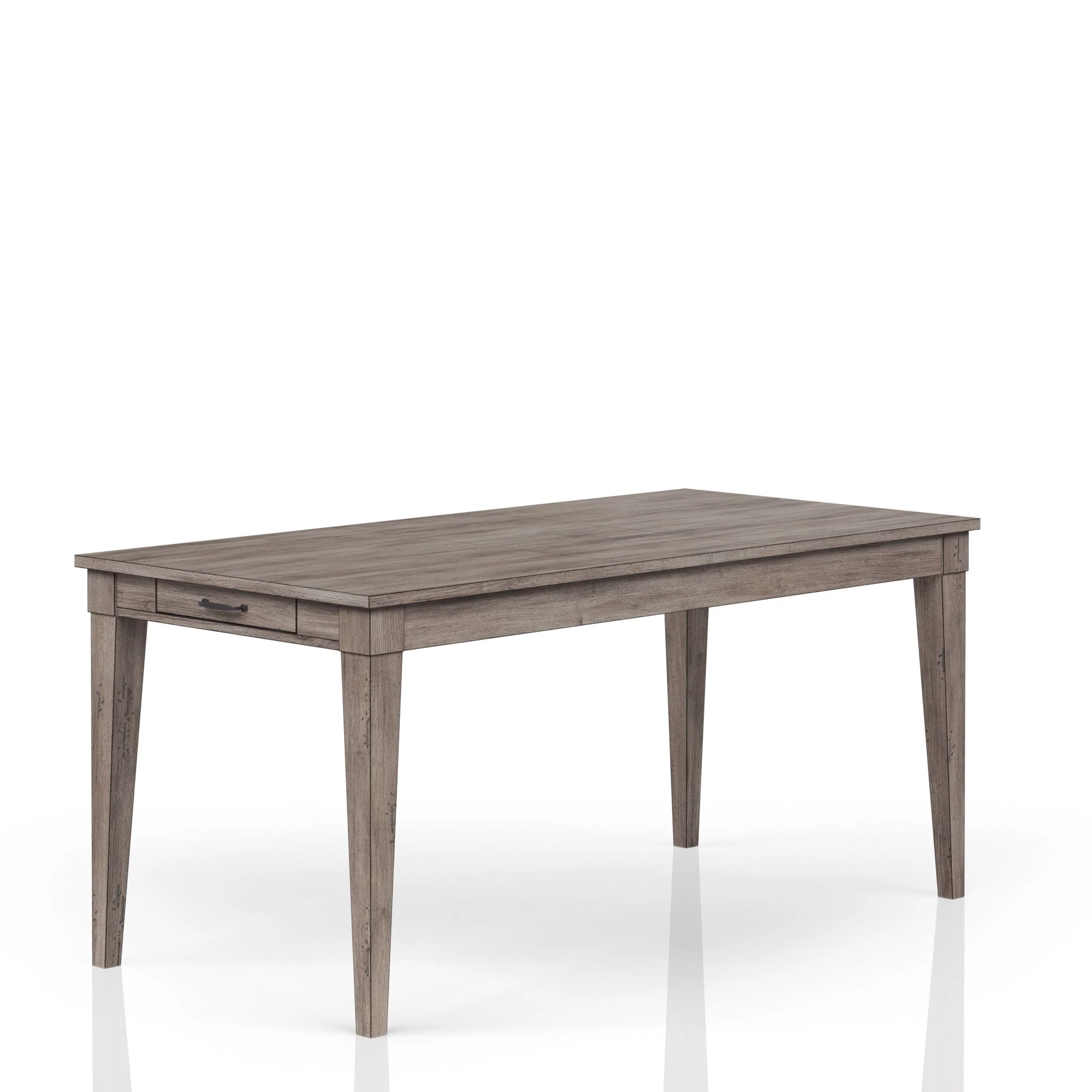 Rustic Dining Table 2 Storage Drawers And Leaf - Gray - Image 2