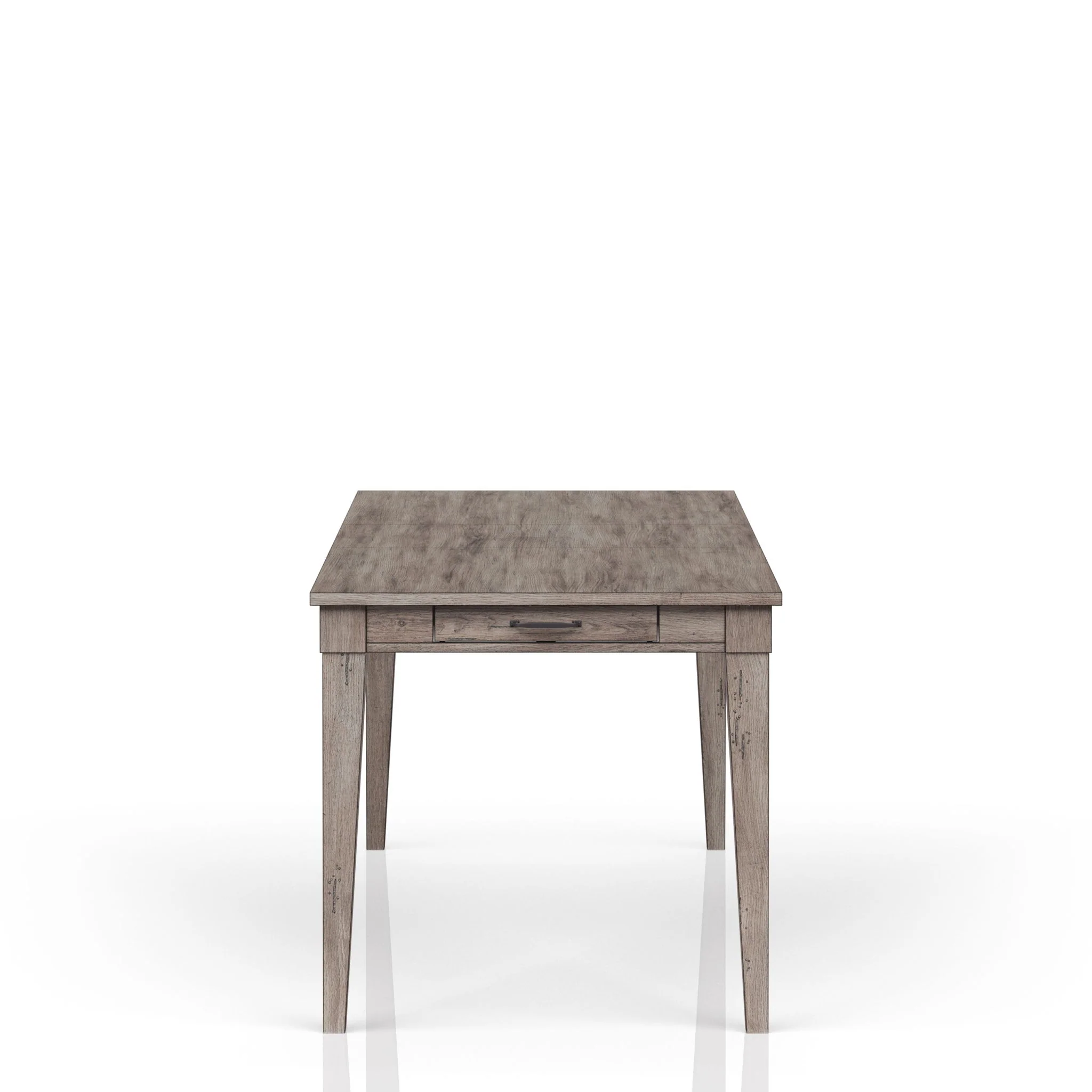 Rustic Dining Table 2 Storage Drawers And Leaf - Gray - Image 4