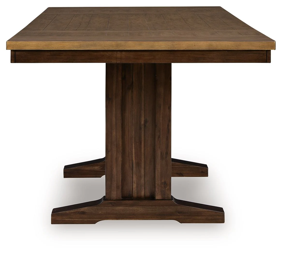 Rylandeen - Rectangular Dining Room Counter Height Extension Table - Light Brown / Dark Brown - Image 2