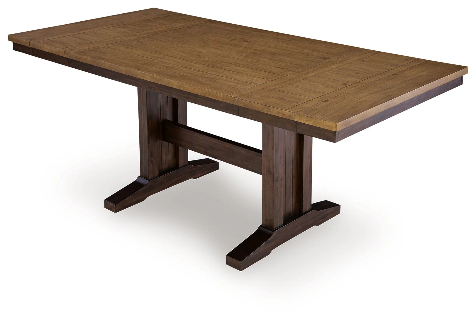 Rylandeen - Rectangular Dining Room Counter Height Extension Table - Light Brown / Dark Brown - Image 3