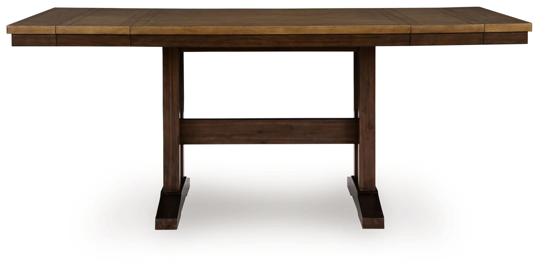Rylandeen - Rectangular Dining Room Counter Height Extension Table - Light Brown / Dark Brown - Image 4