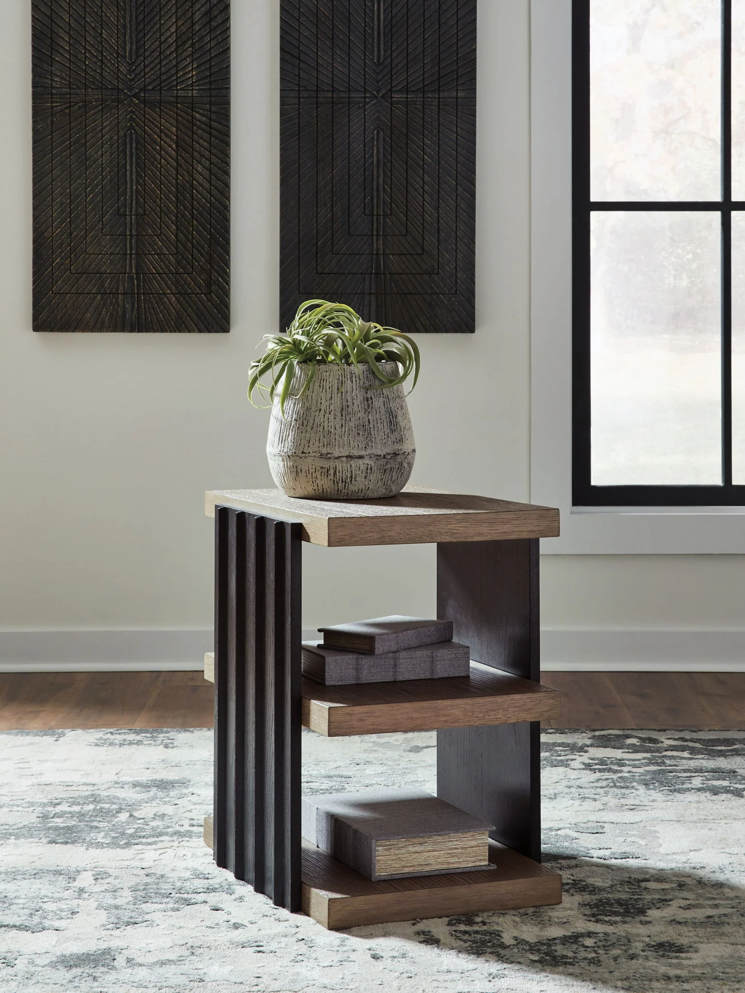Rylandyn - Rectangular End Table - Black / Light Brown - Image 2