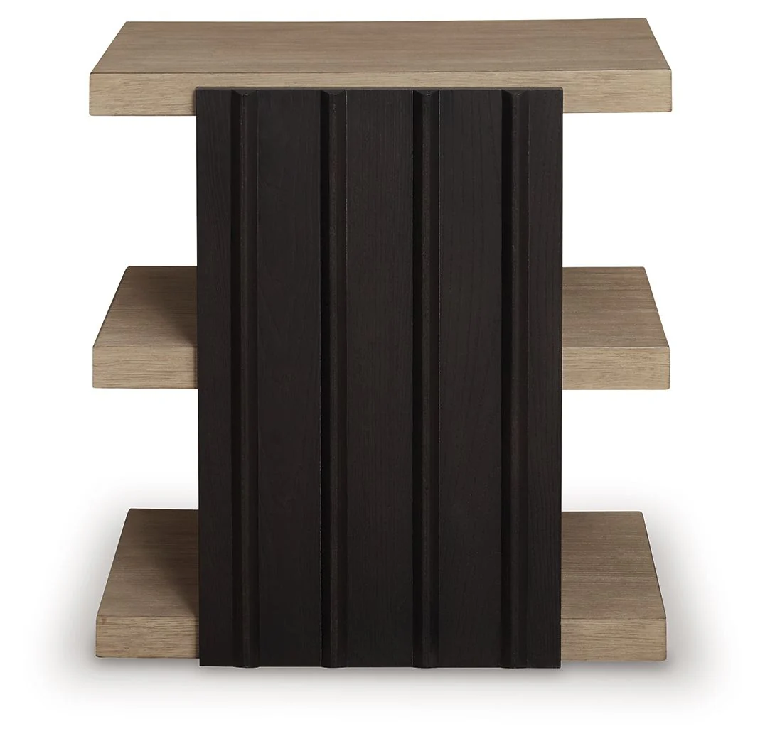 Rylandyn - Rectangular End Table - Black / Light Brown - Image 4