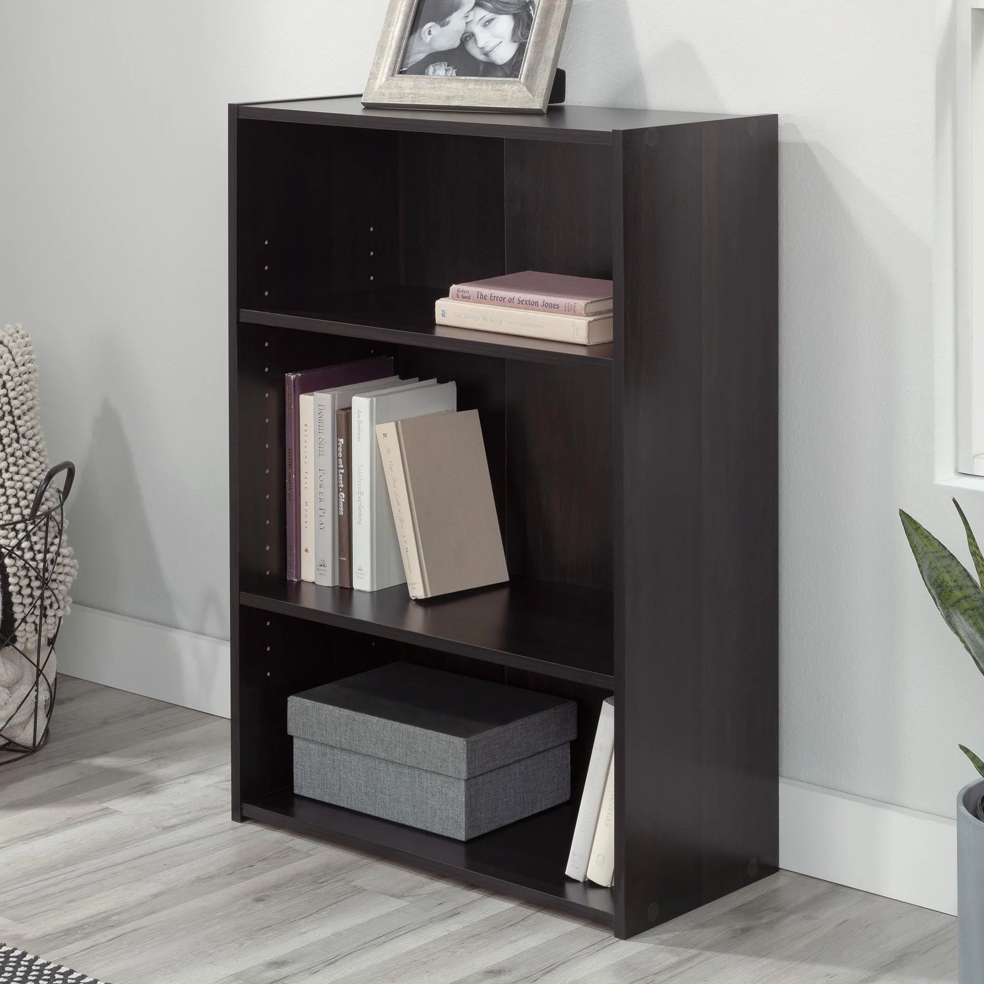 SA409086 RTA Cinnamon Cherry 3-Shelf Bookcase