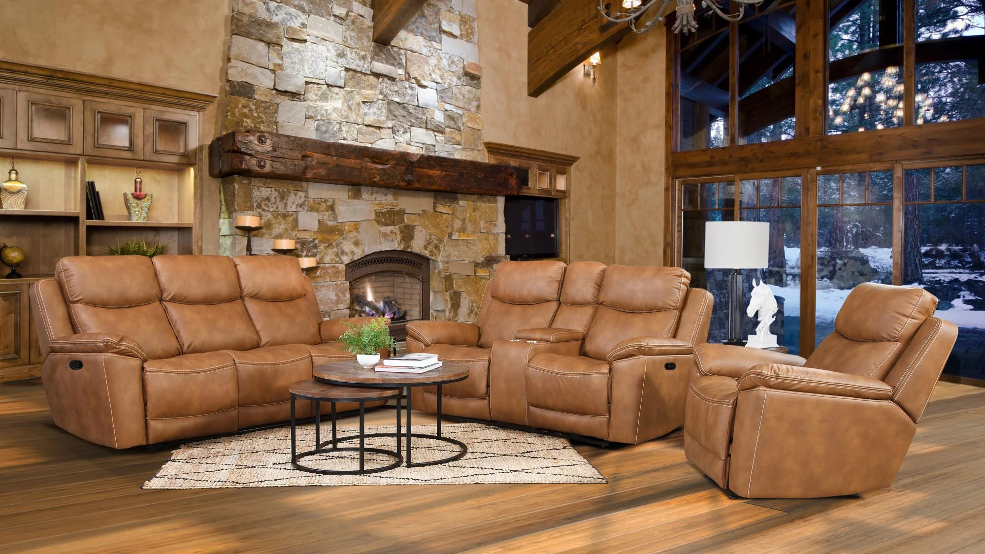 Sante Fe Copper Manual Reclining Living Room Set