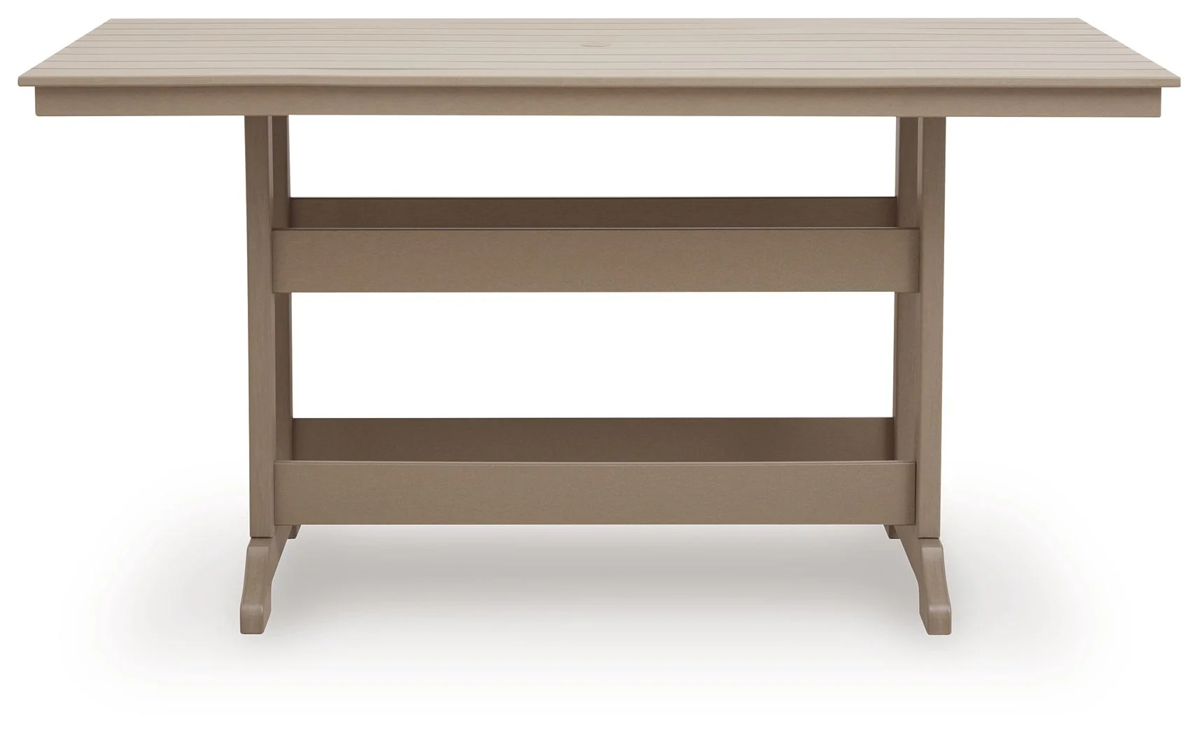 Seacliff Beach - Rectangular Counter Height Dining Table With Umbrella Option - Medium Brown - Image 2