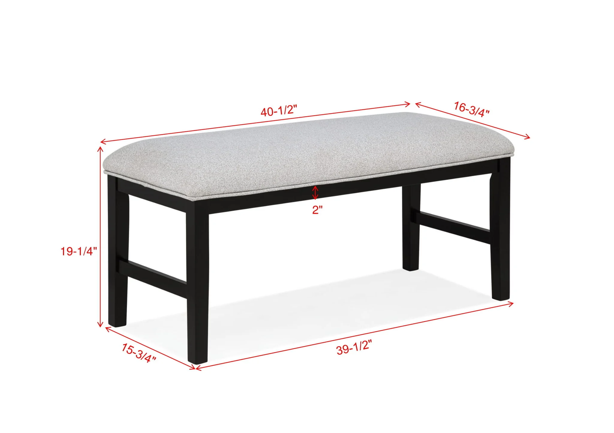 Sebastian - Bench - Black / Gray - Image 2