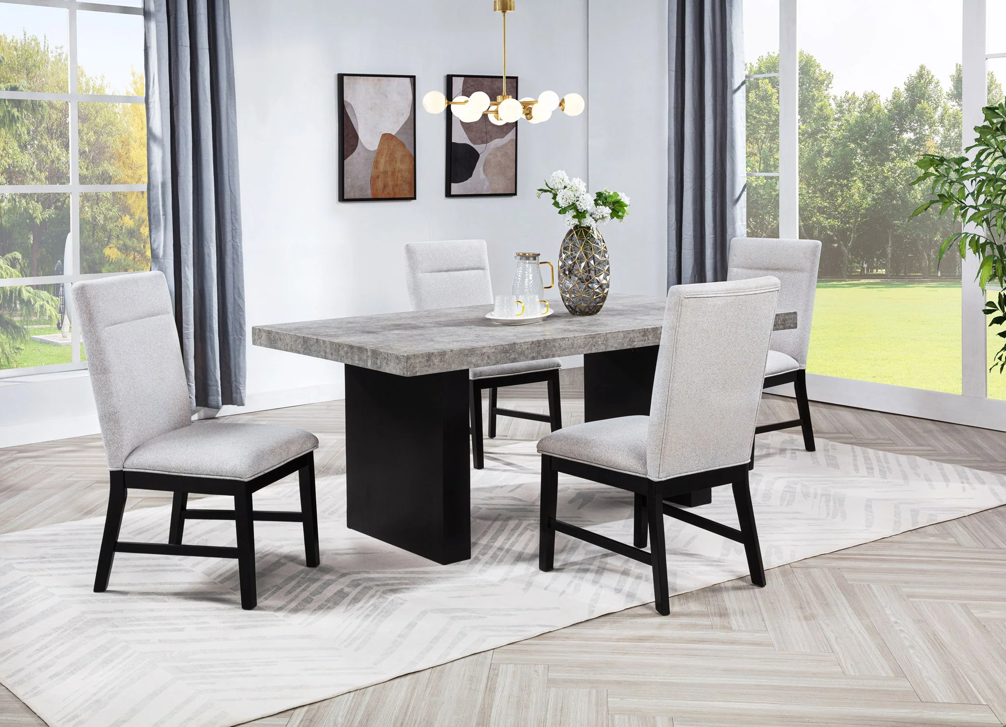 Sebastian Dining Room Set - Black / Gray - Image 3