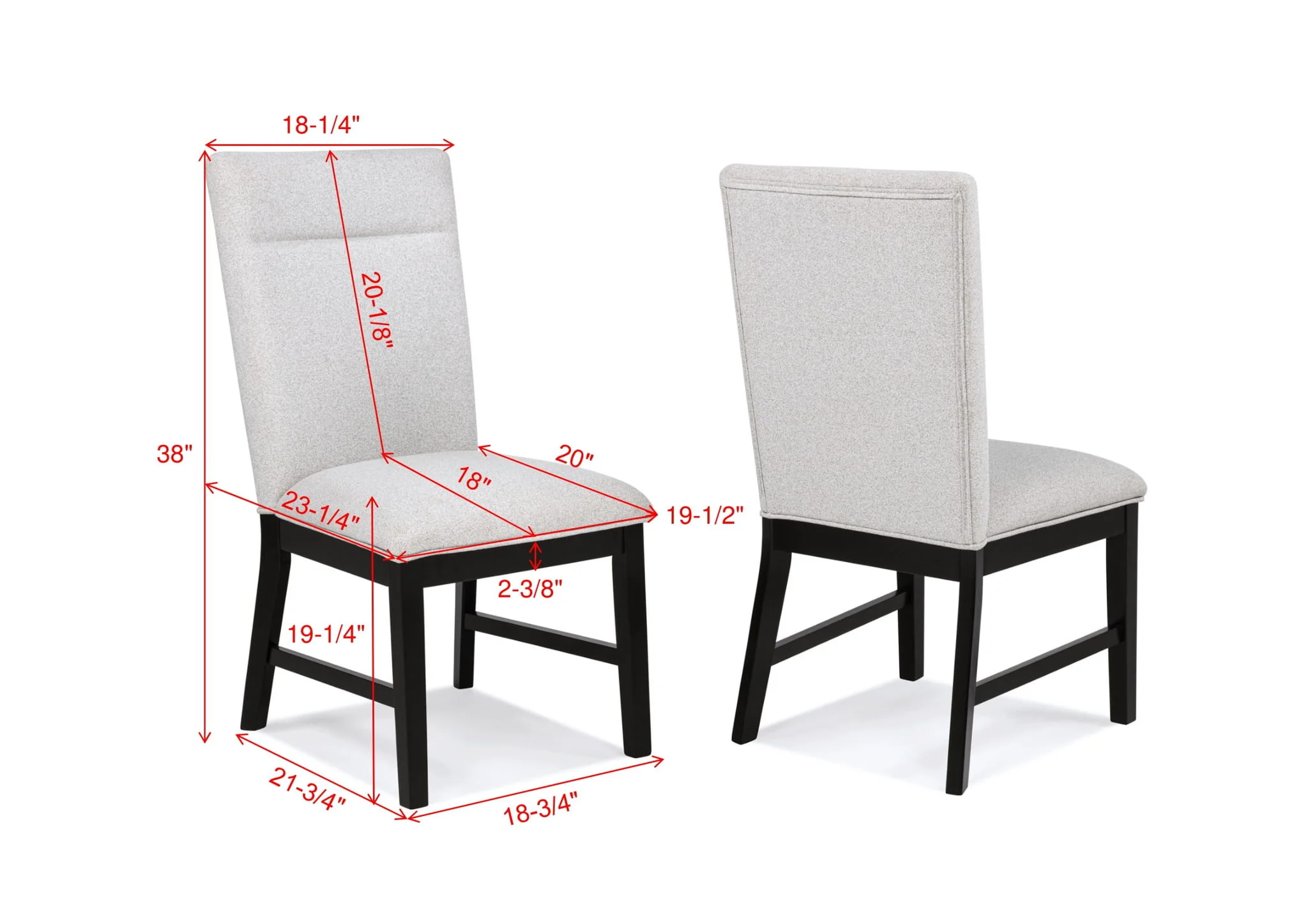 Sebastian - Side Chair (Set of 2) - Black / Gray - Image 2