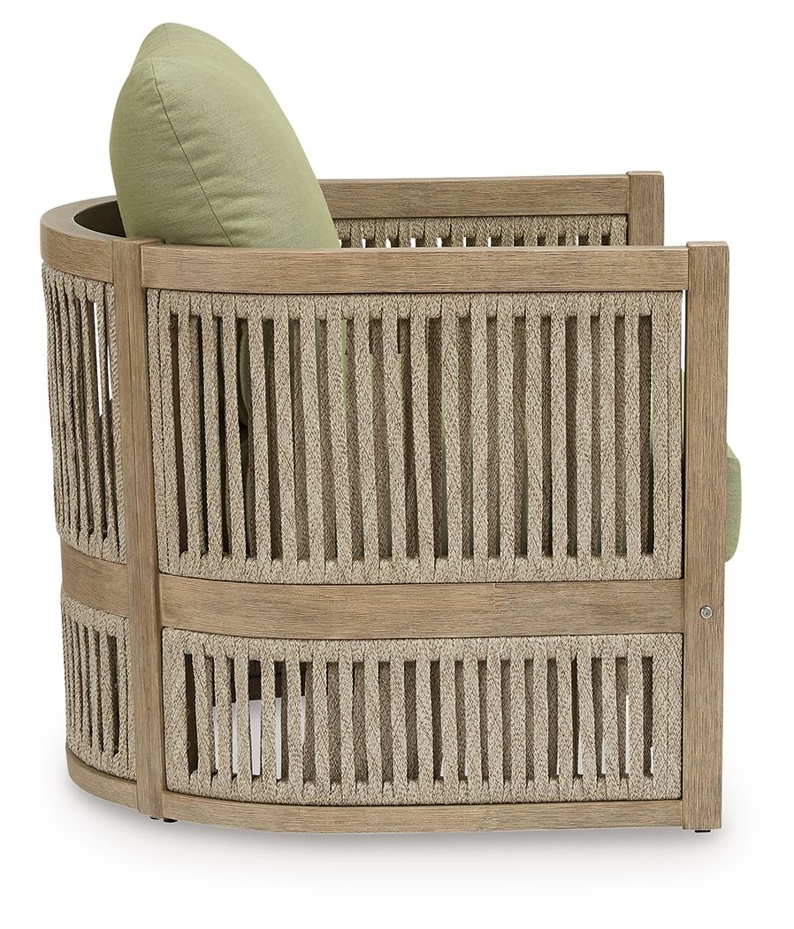 Serena Shores - Lounge Chair With Cushion (Set of 2) - Beige / Green - Image 3
