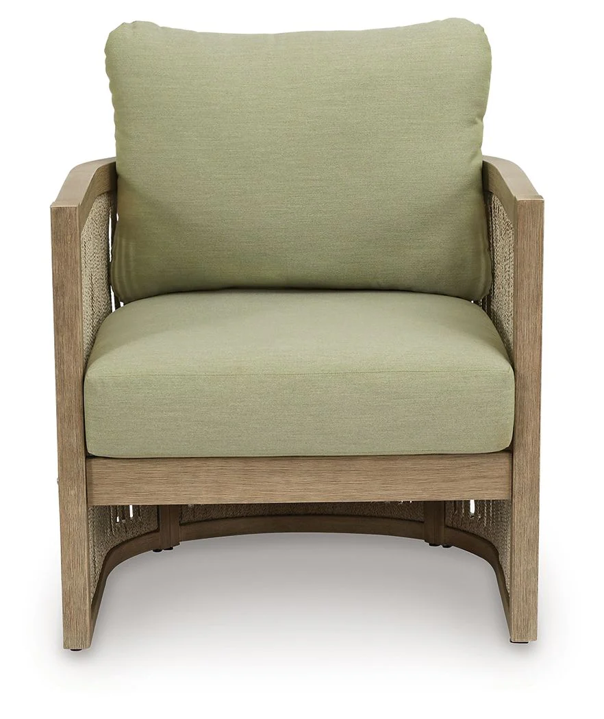 Serena Shores - Lounge Chair With Cushion (Set of 2) - Beige / Green - Image 4