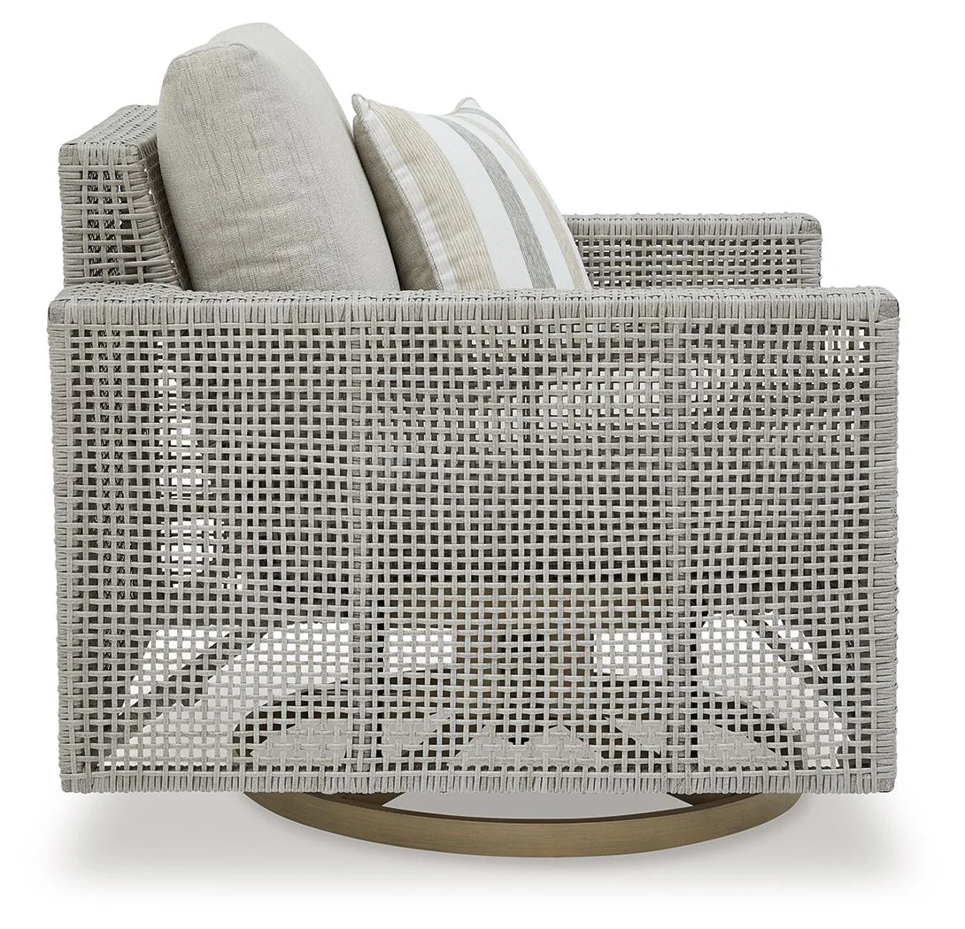 Seton Creek - Swivel Lounge With Cushion - Gray - Image 4