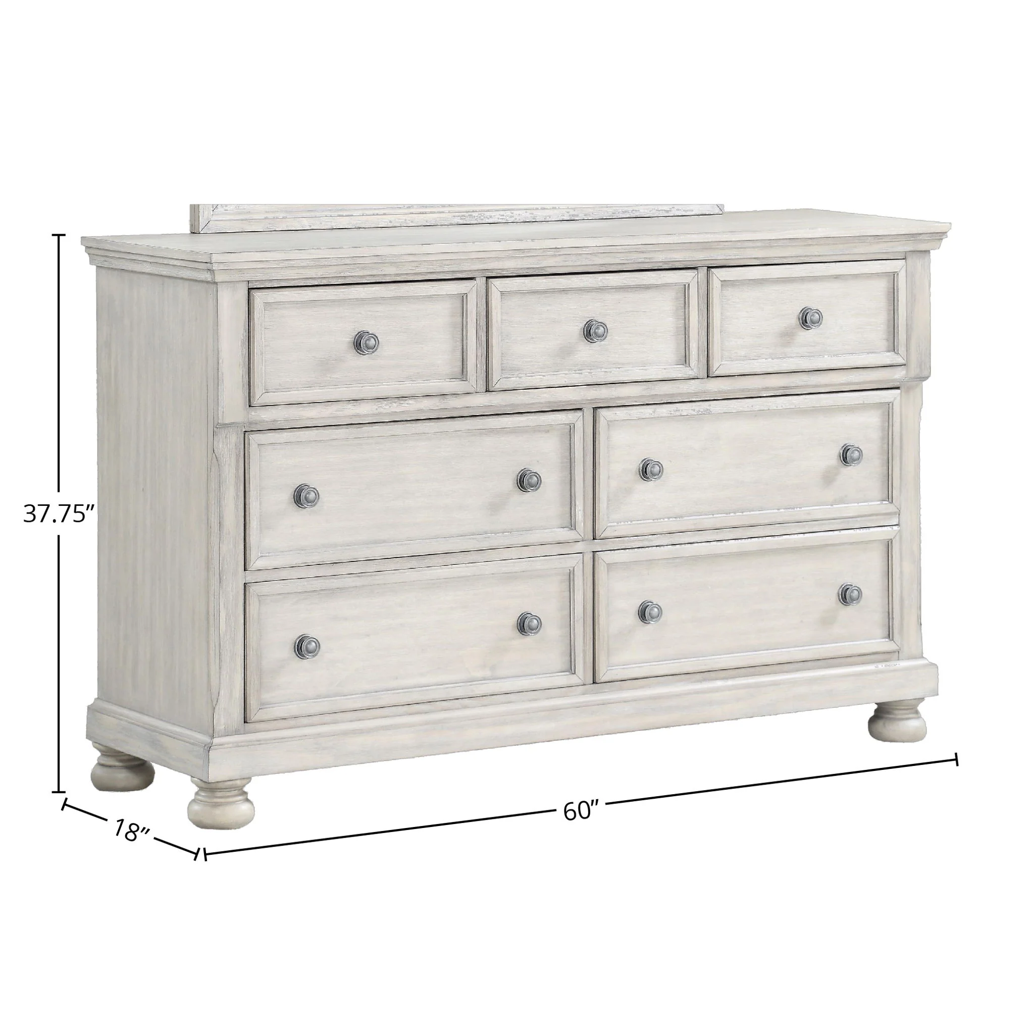 Seven Drawer Dresser - Antique Gray - Image 4