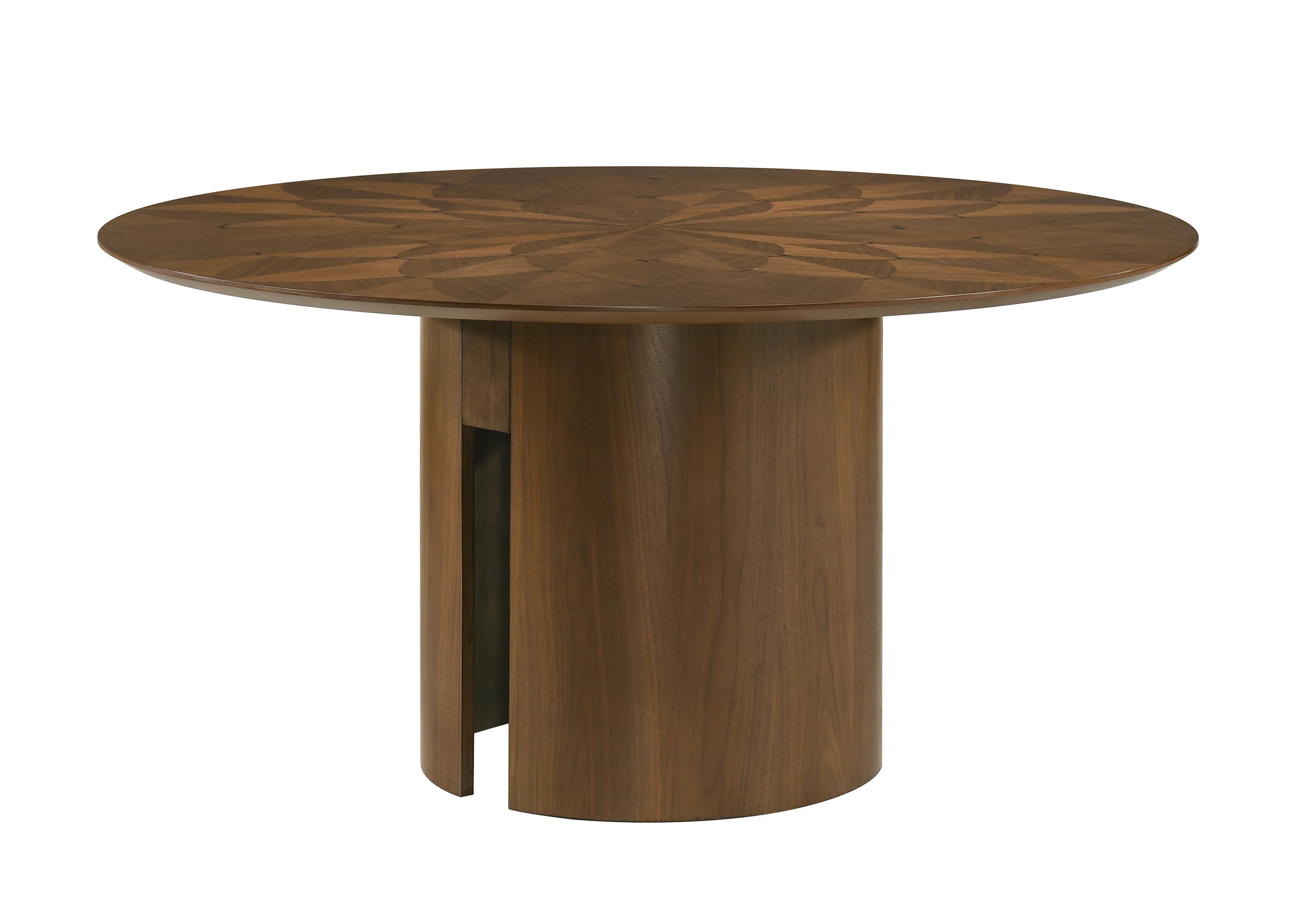 Shari 5Pc Round Dining Set with Veneer Inlay Pattern Top - Image 6