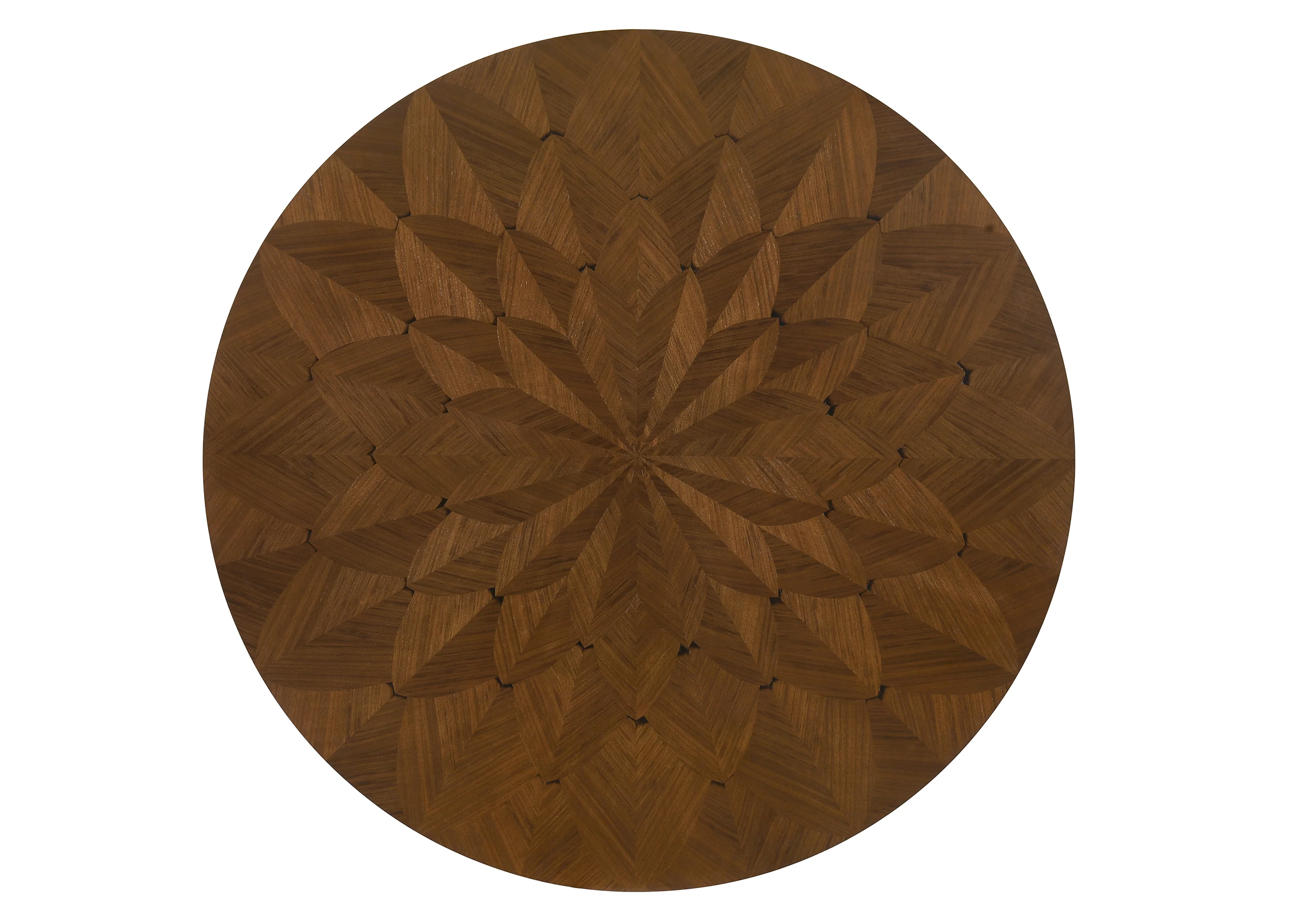 Shari 5Pc Round Dining Set with Veneer Inlay Pattern Top - Image 7