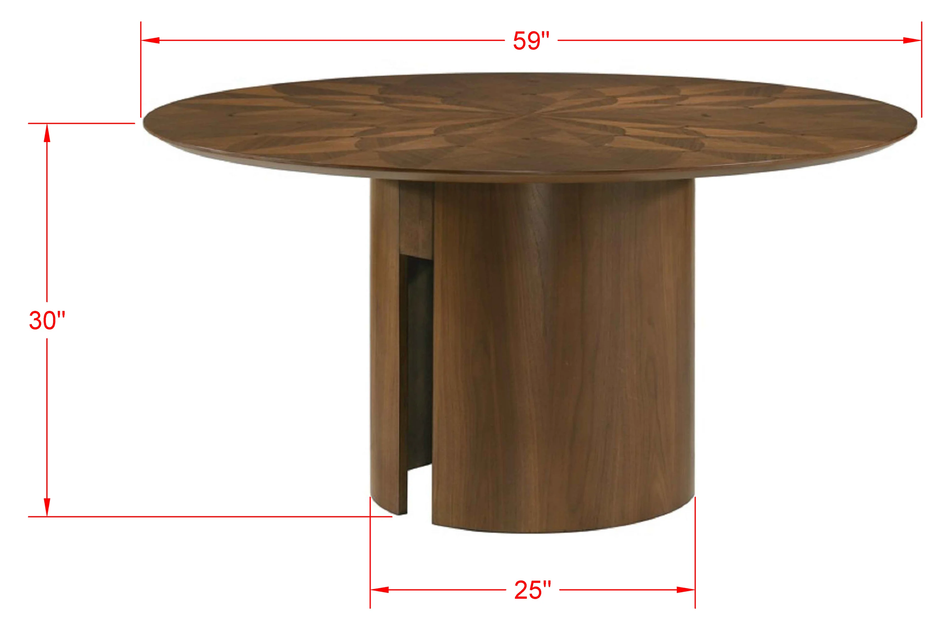Shari 5Pc Round Dining Set with Veneer Inlay Pattern Top - Image 8