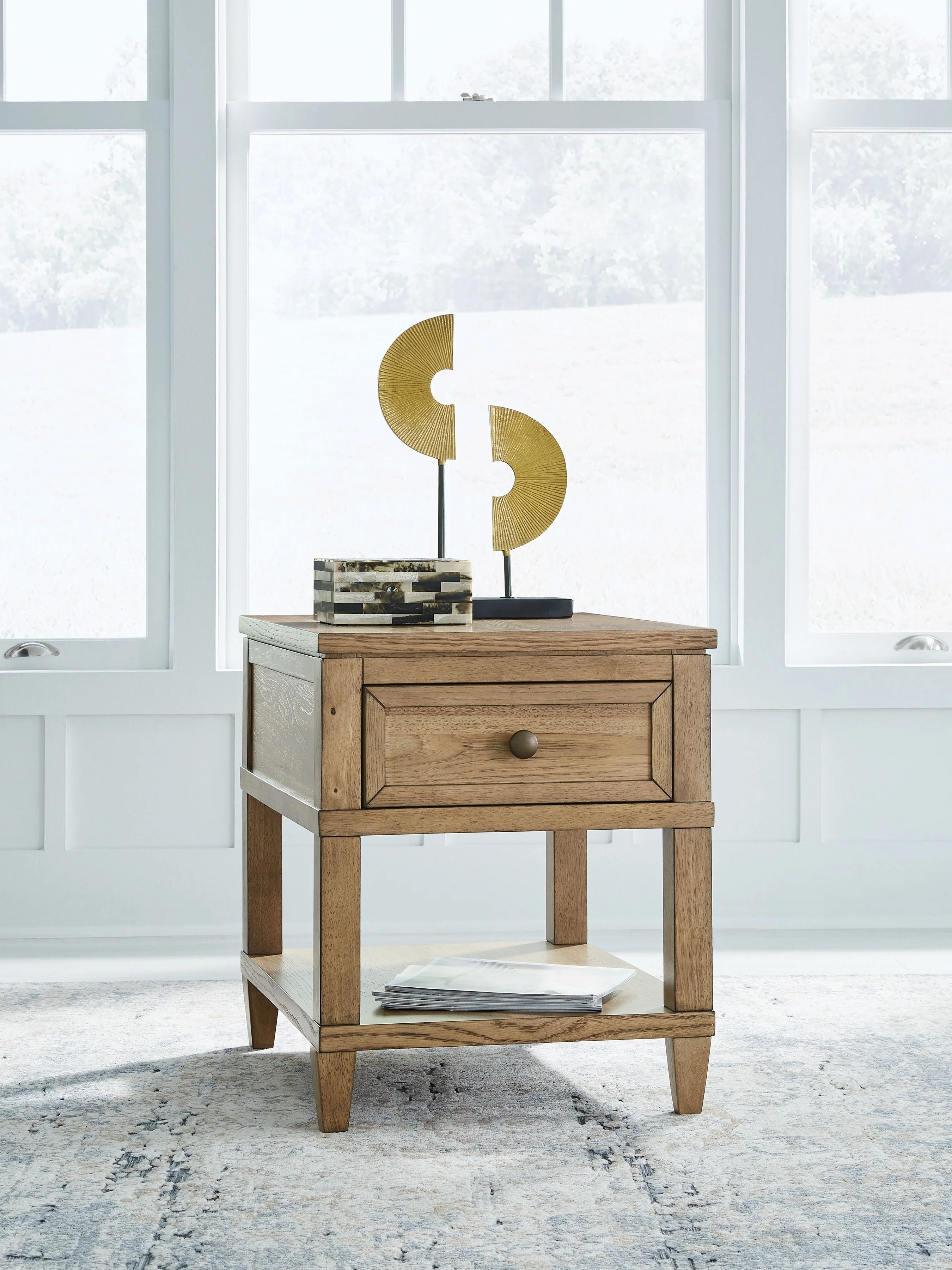 Sharlance - Rectangular End Table - Light Brown - Image 3