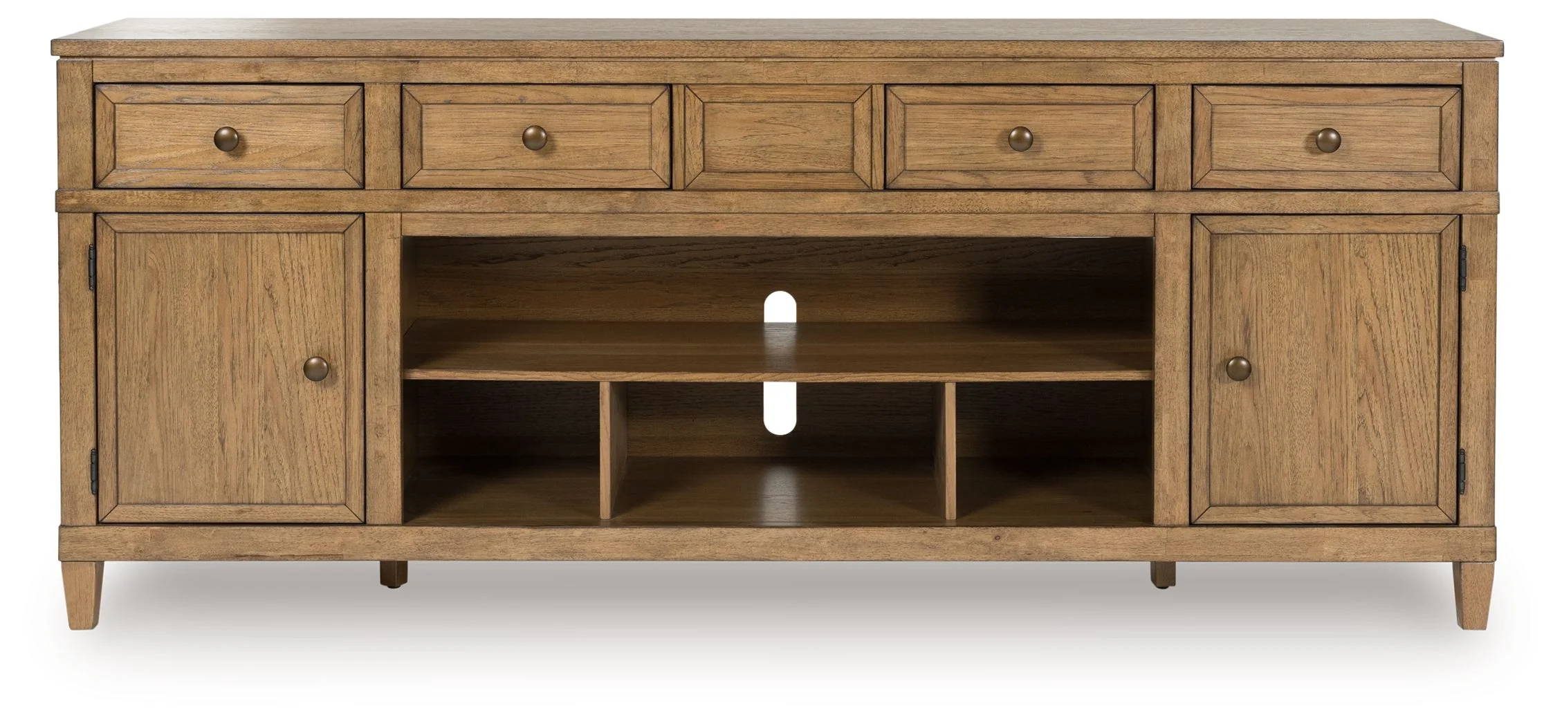 Sharlance - XL TV Stand With Fireplace Option - Light Brown - Image 4