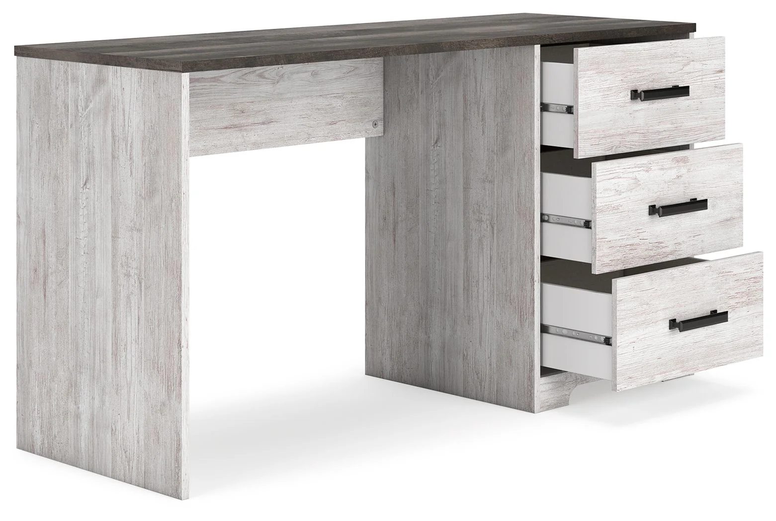 Shawburn - Home Office Desk - White / Dark Charcoal Gray - Image 3