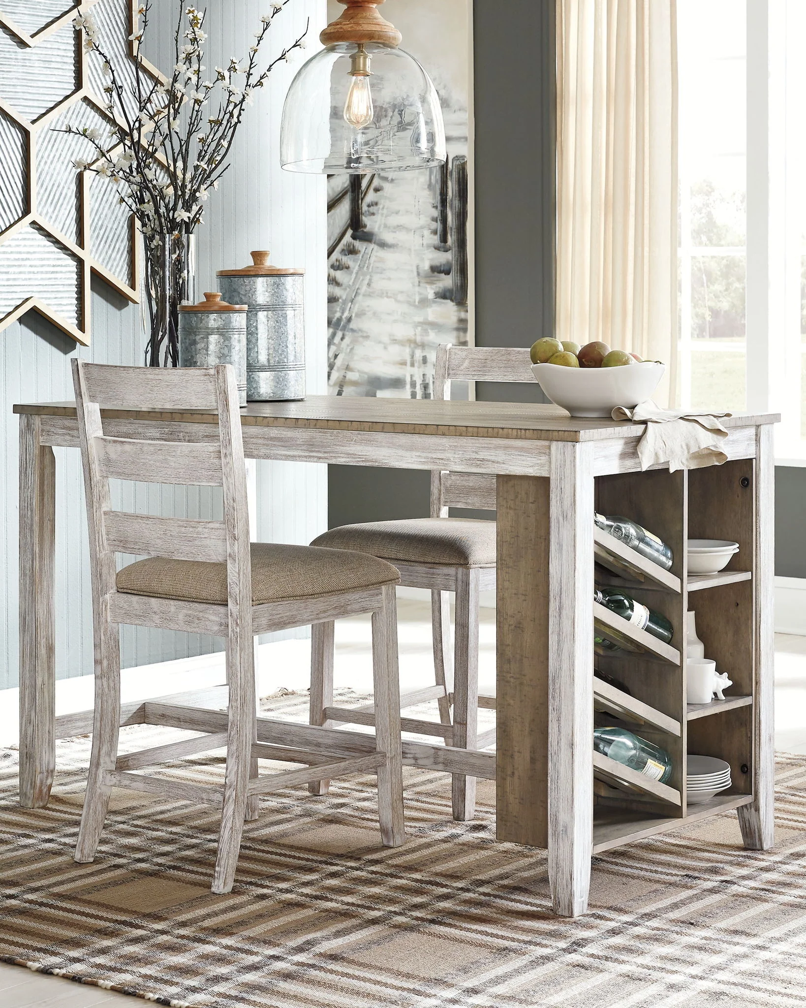 Skempton - Rectangular Counter Table With Storage - White - Image 4