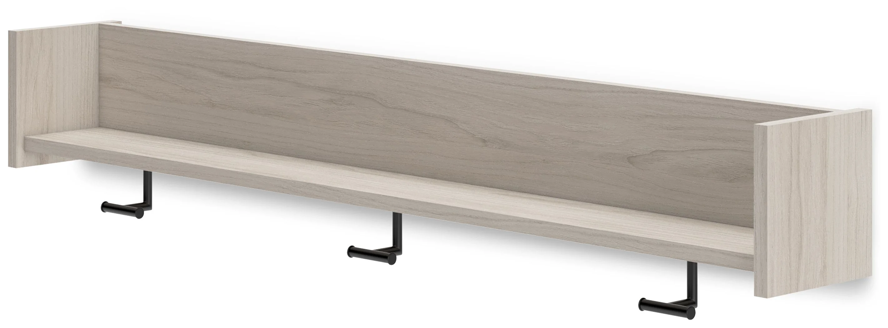Socalle - Wall Mounted Coat Rack w/Shelf - Light Natural - Image 3