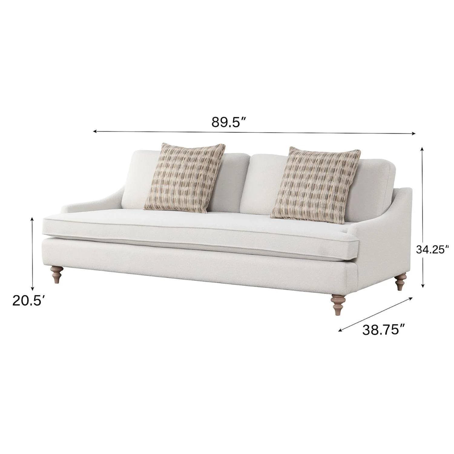 Sofa Single Reverable Cushion With 2 Pillows - Off White - Image 4