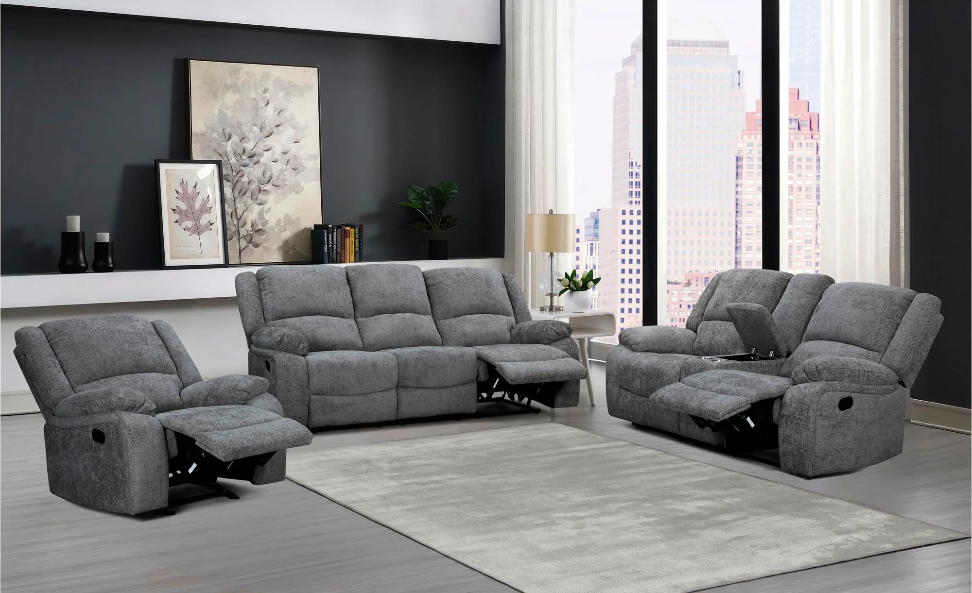 Spencer Steel Reclining Living Room Set