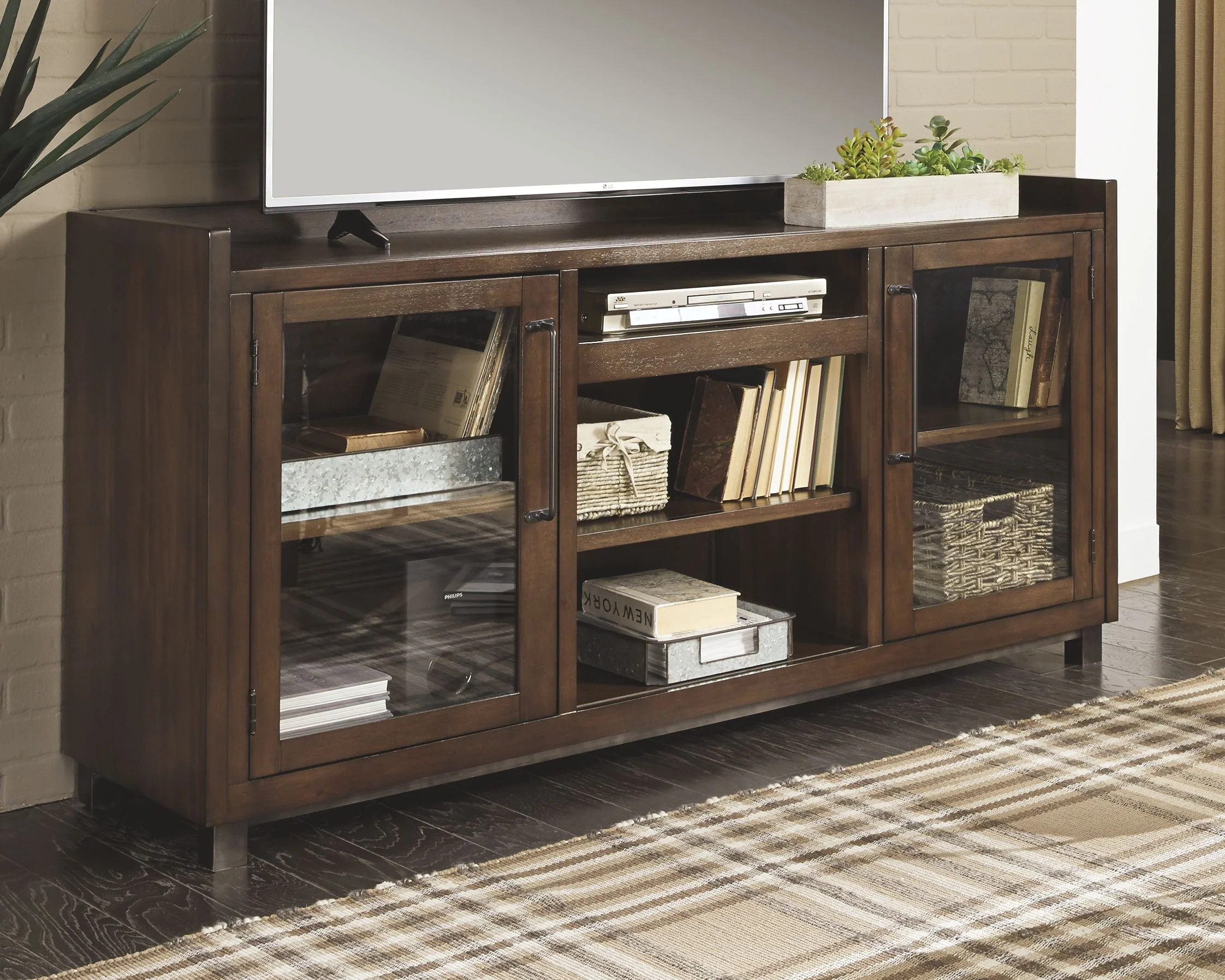 Starmore - XL TV Stand w/Fireplace Option - Brown - Image 3