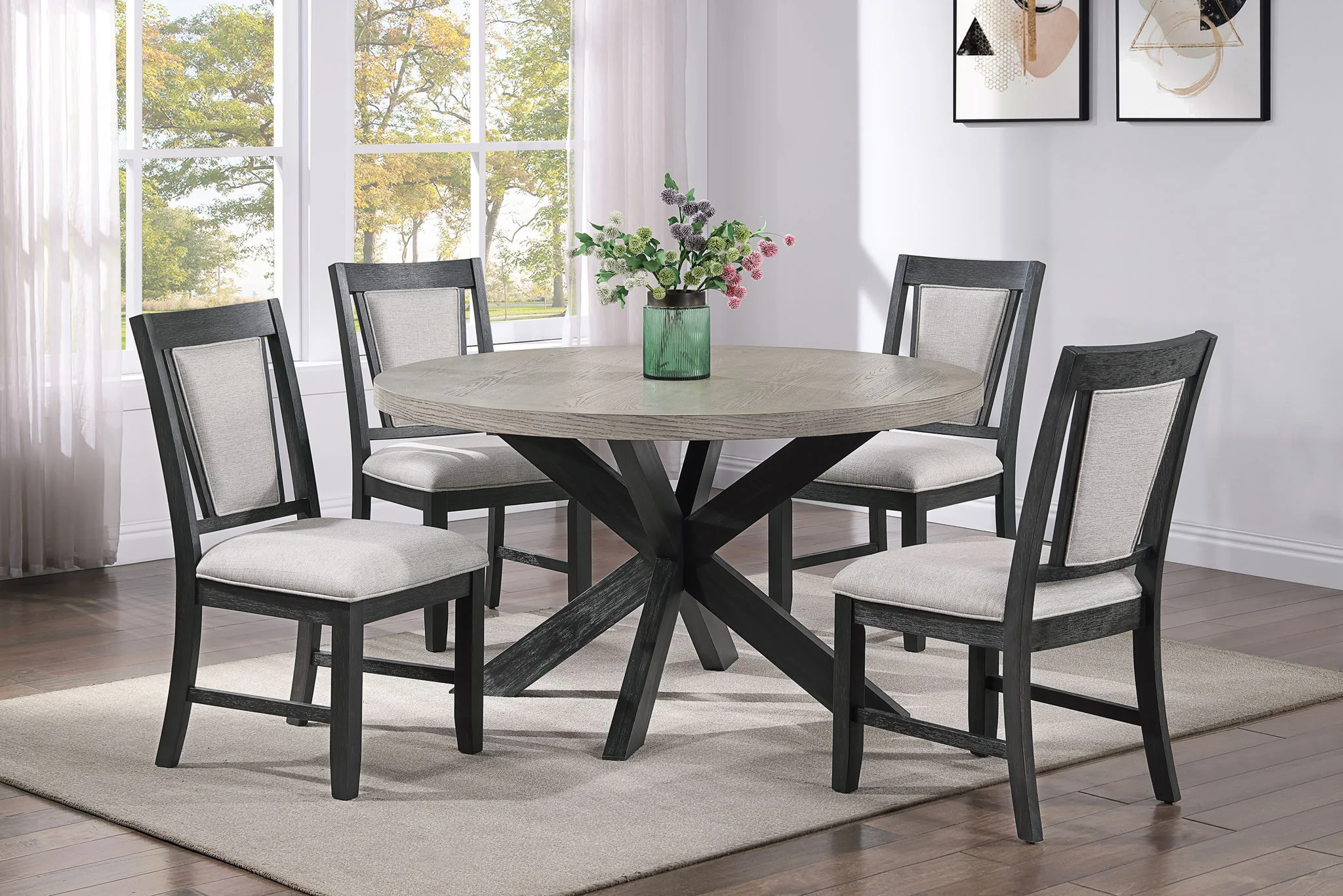 Stevens - Side Chair (Set of 2) - Charcoal & Gray - Image 2