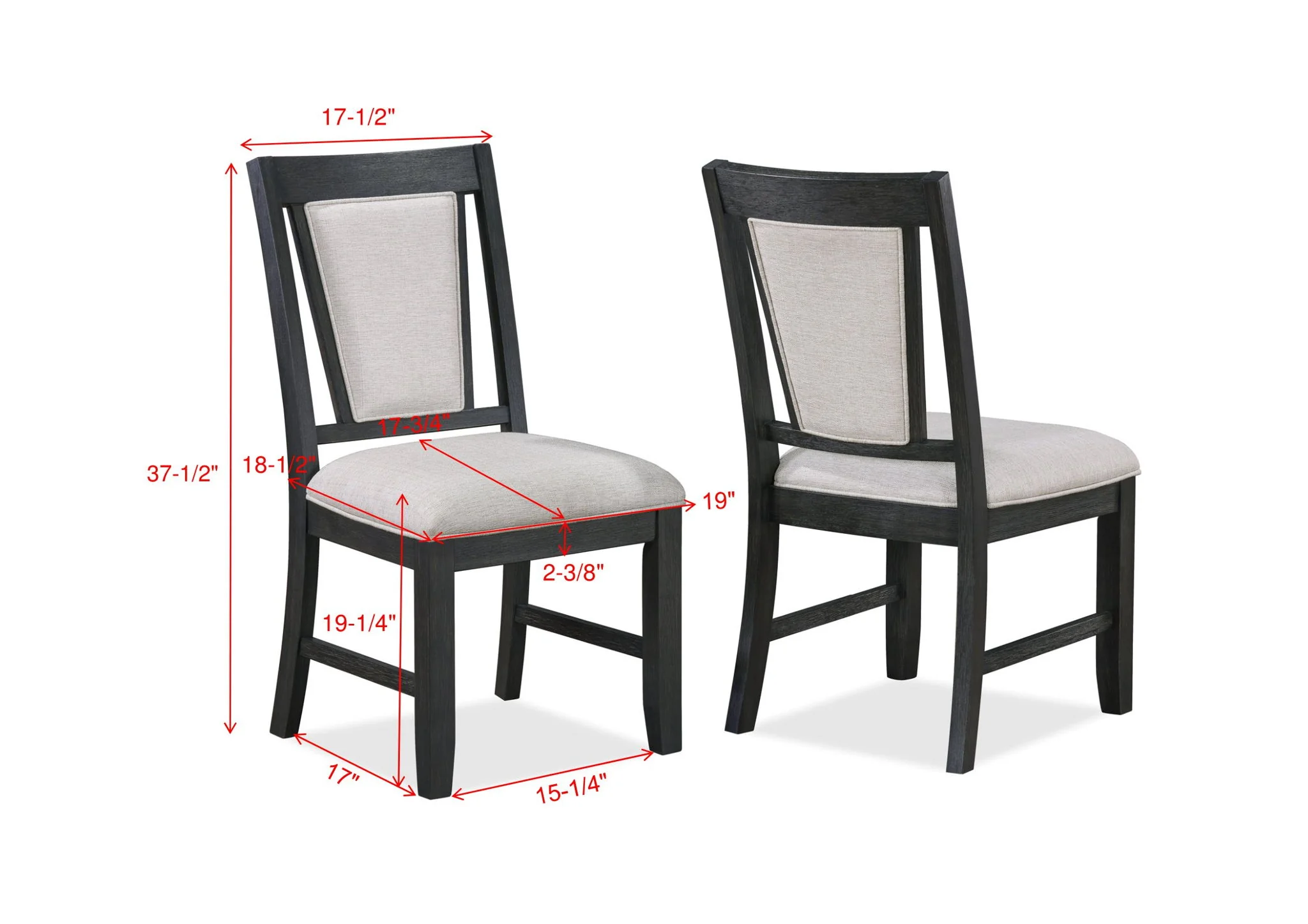 Stevens - Side Chair (Set of 2) - Charcoal & Gray - Image 4