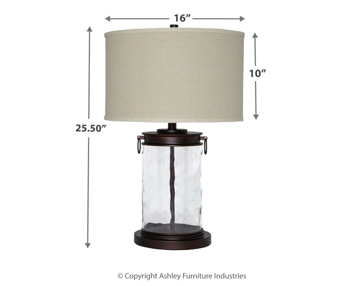 Tailynn - Glass Table Lamp  - Clear / Bronze Finish - Image 3