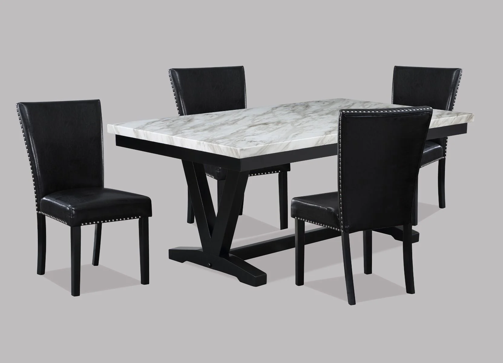 Tanner Black & Faux Marble Dining Sets by Crown Mark - Image 3