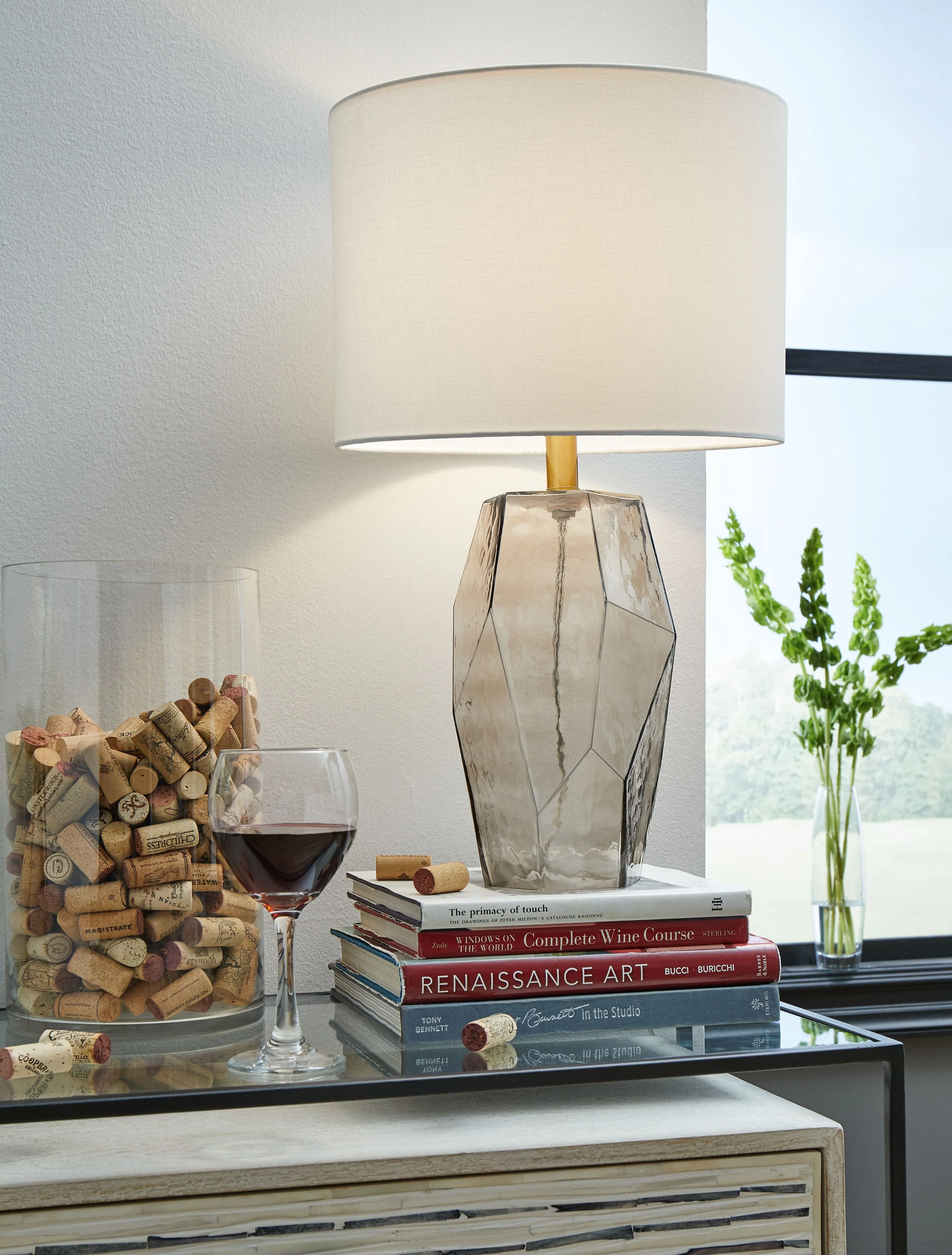Taylow - Glass Table Lamp  - Gray - Image 3