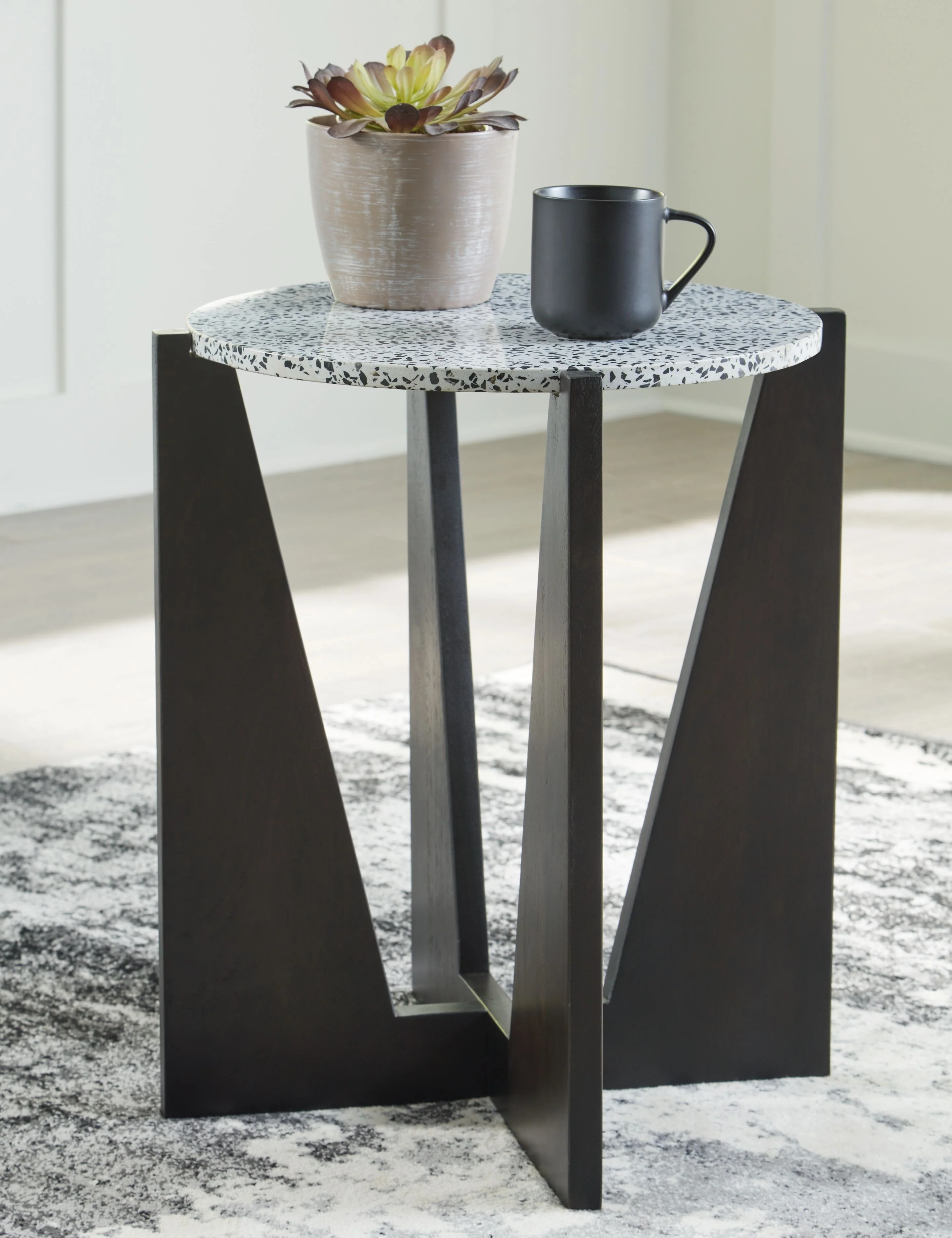Tellrich - Accent Table - Black / White - Image 4