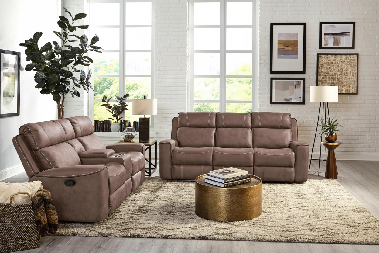 Telluride Mocha Reclining Living Room Sets - Image 2