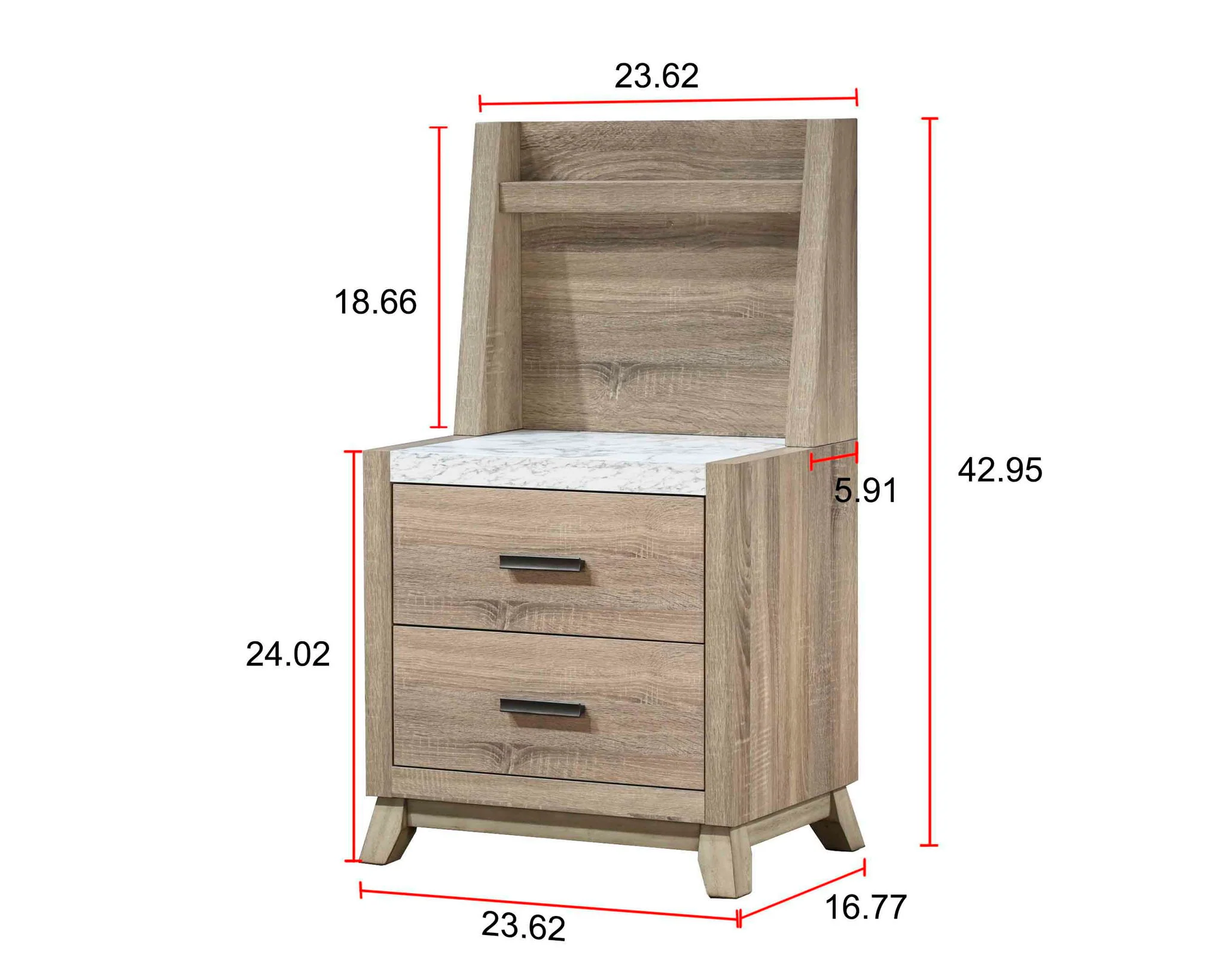 Tilston - Nightstand With Wall Panel - Natural - Image 2