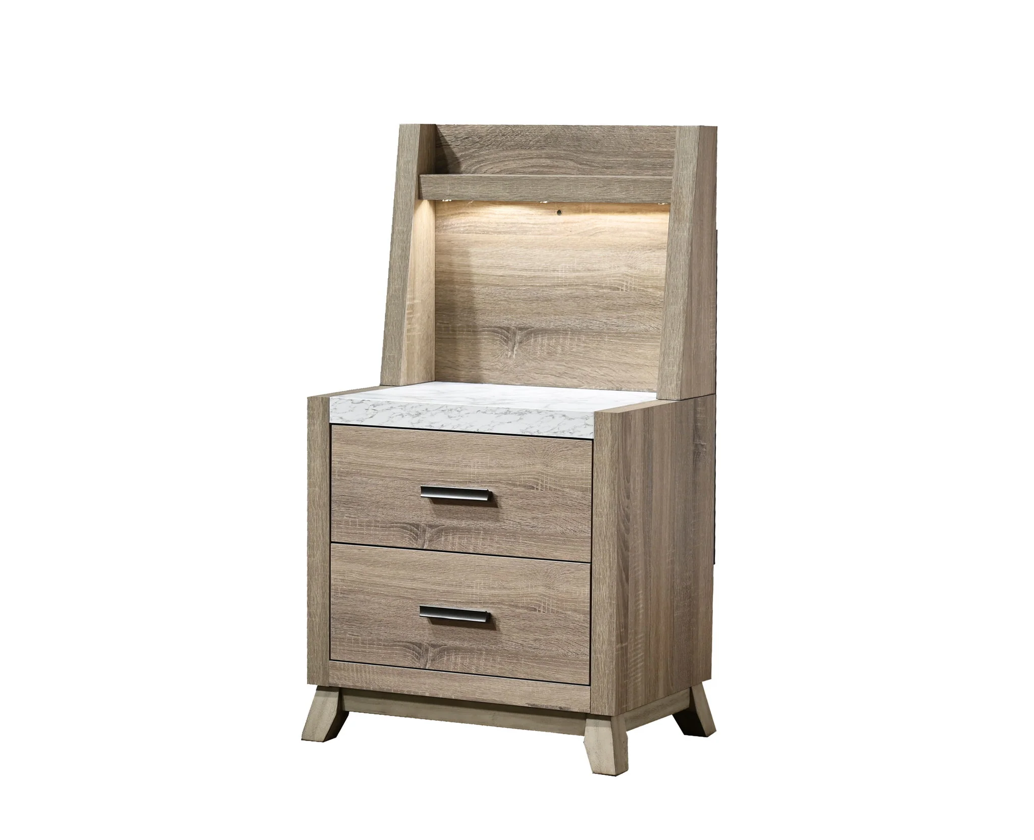 Tilston - Nightstand With Wall Panel - Natural - Image 4