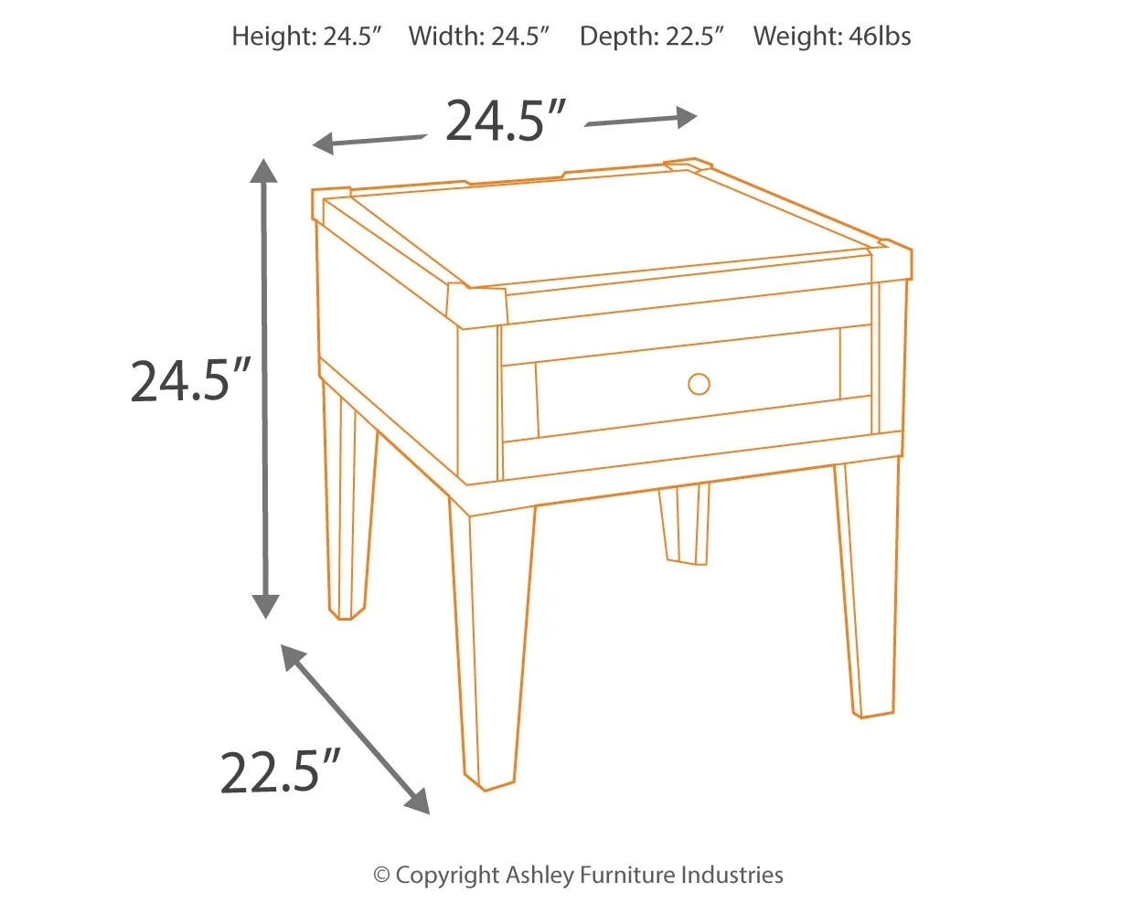 Todoe - Rectangular End Table - Dark Gray - Image 4