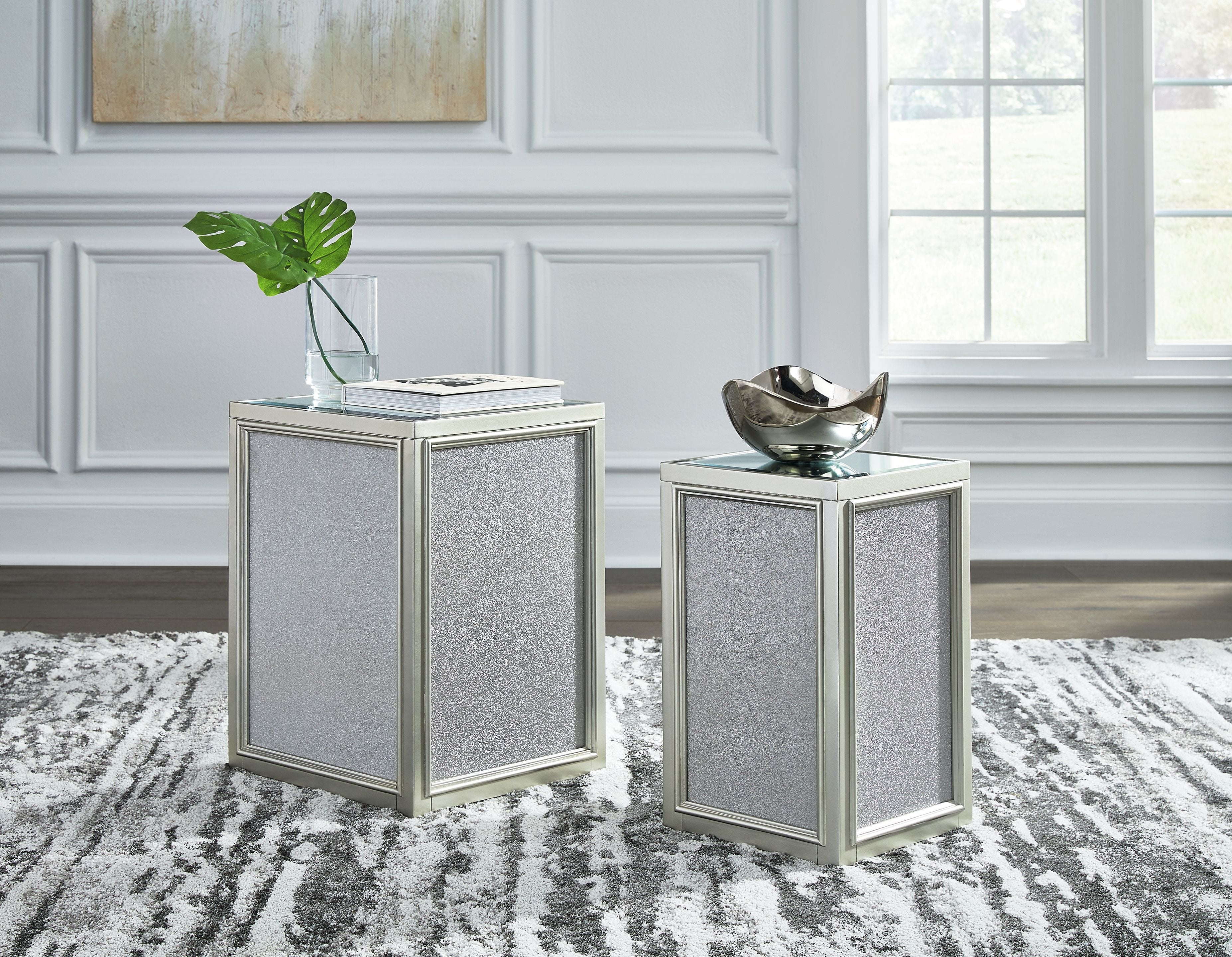 Traleena - Nesting End Tables (Set of 2) - Silver Finish - Image 3