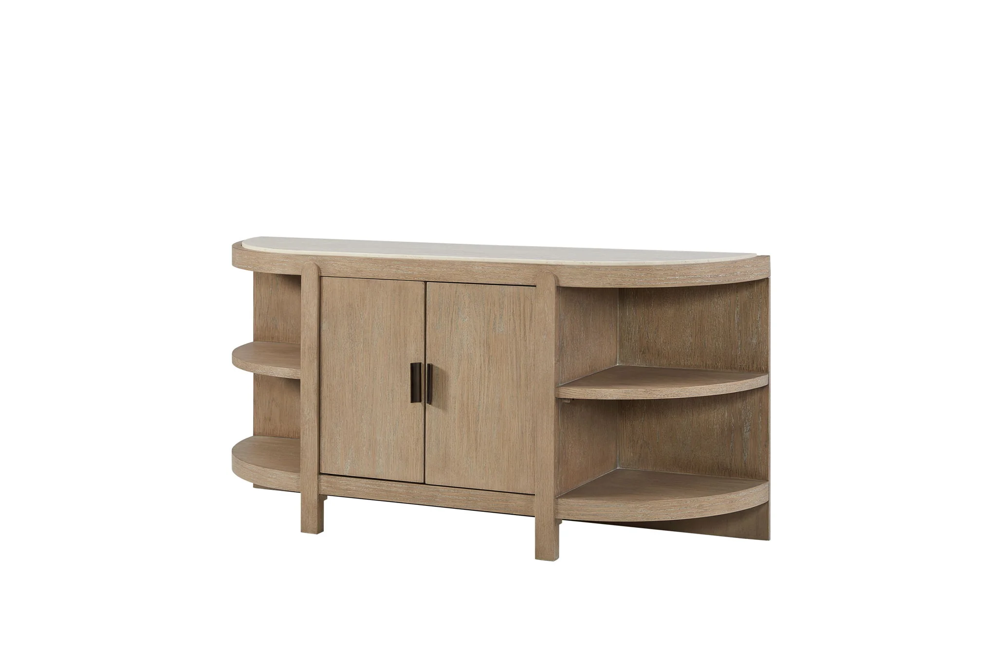 Trilogy - 2-Door Console Table With Marble Top - Toffee