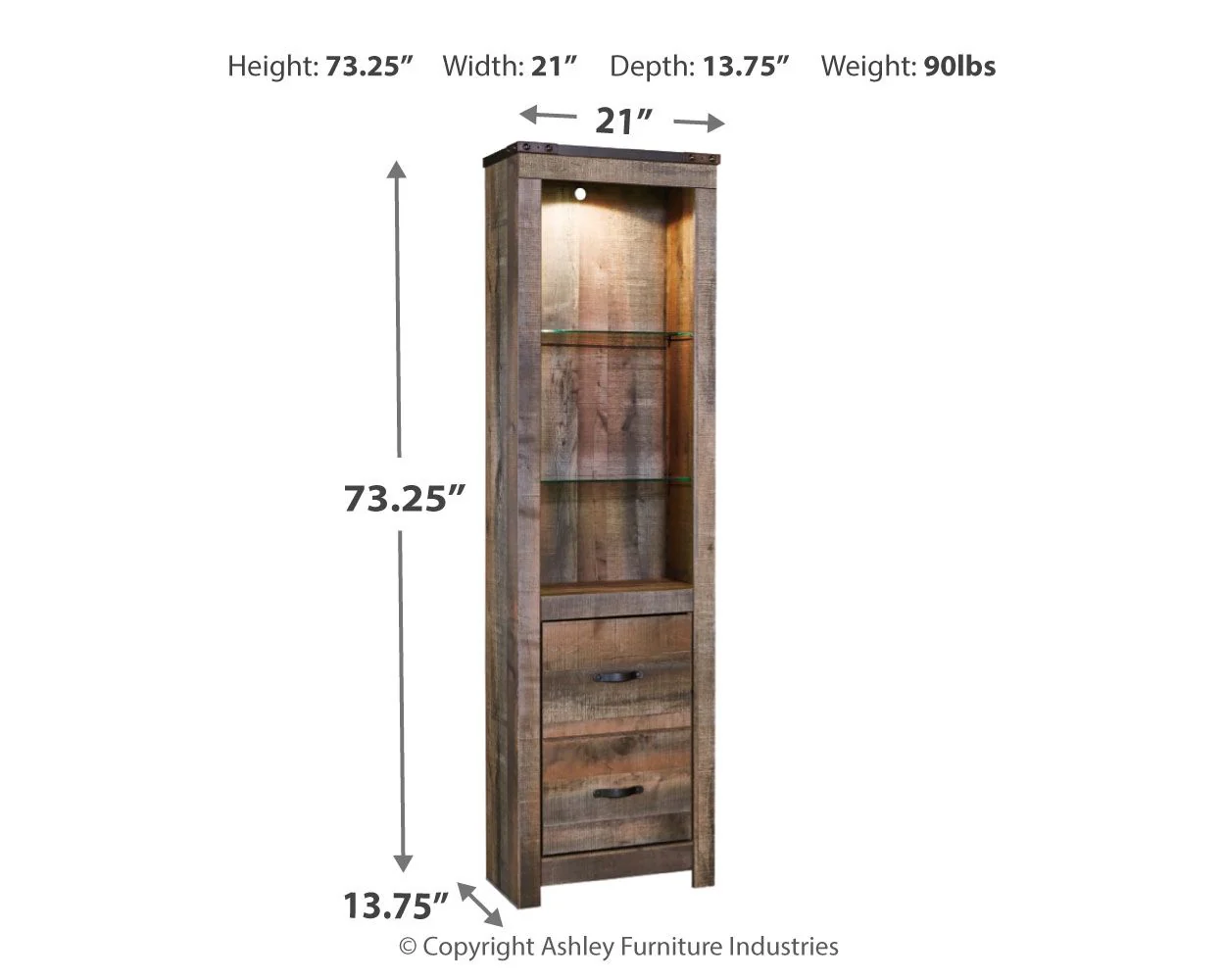 Trinell - Pier - 2-drawers - Brown - Image 3