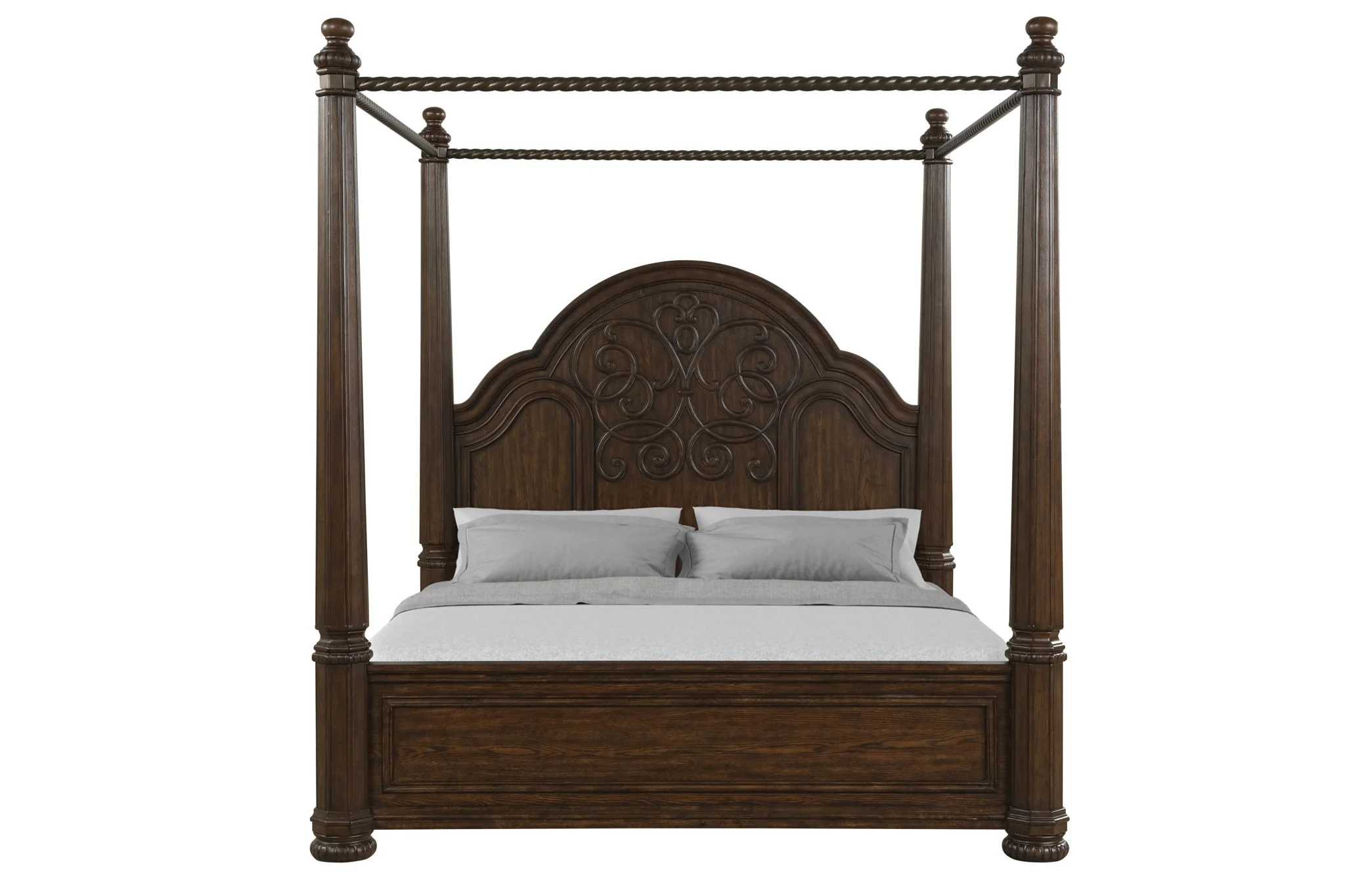 Tuscany - Queen Canopy Bed - Warm Mahogany - Image 2