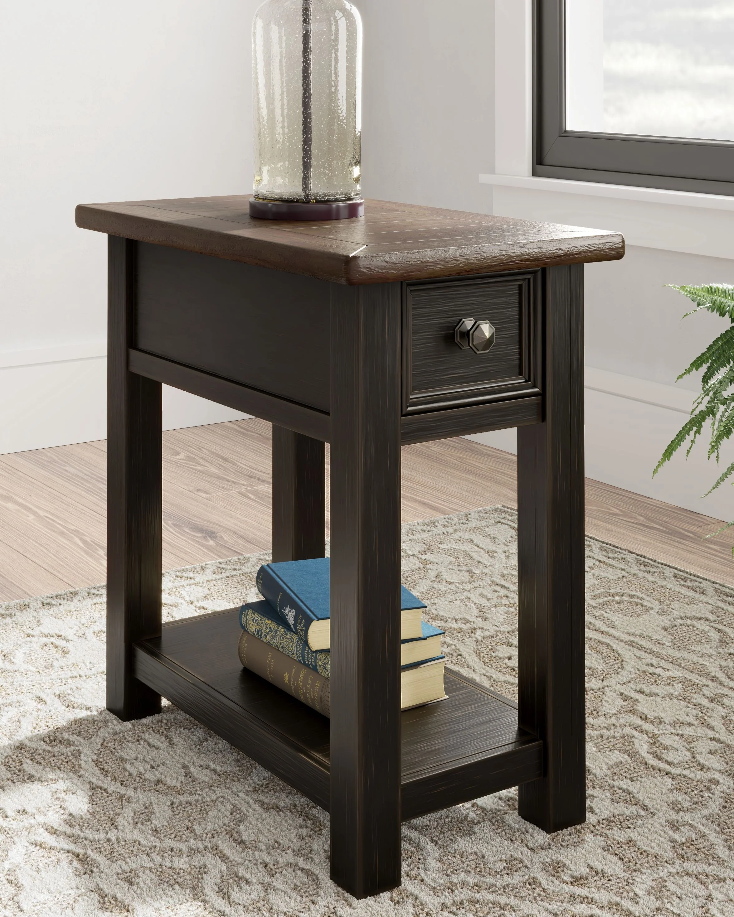 Tyler Creek - Chair Side End Table - Black / Gray - Image 4