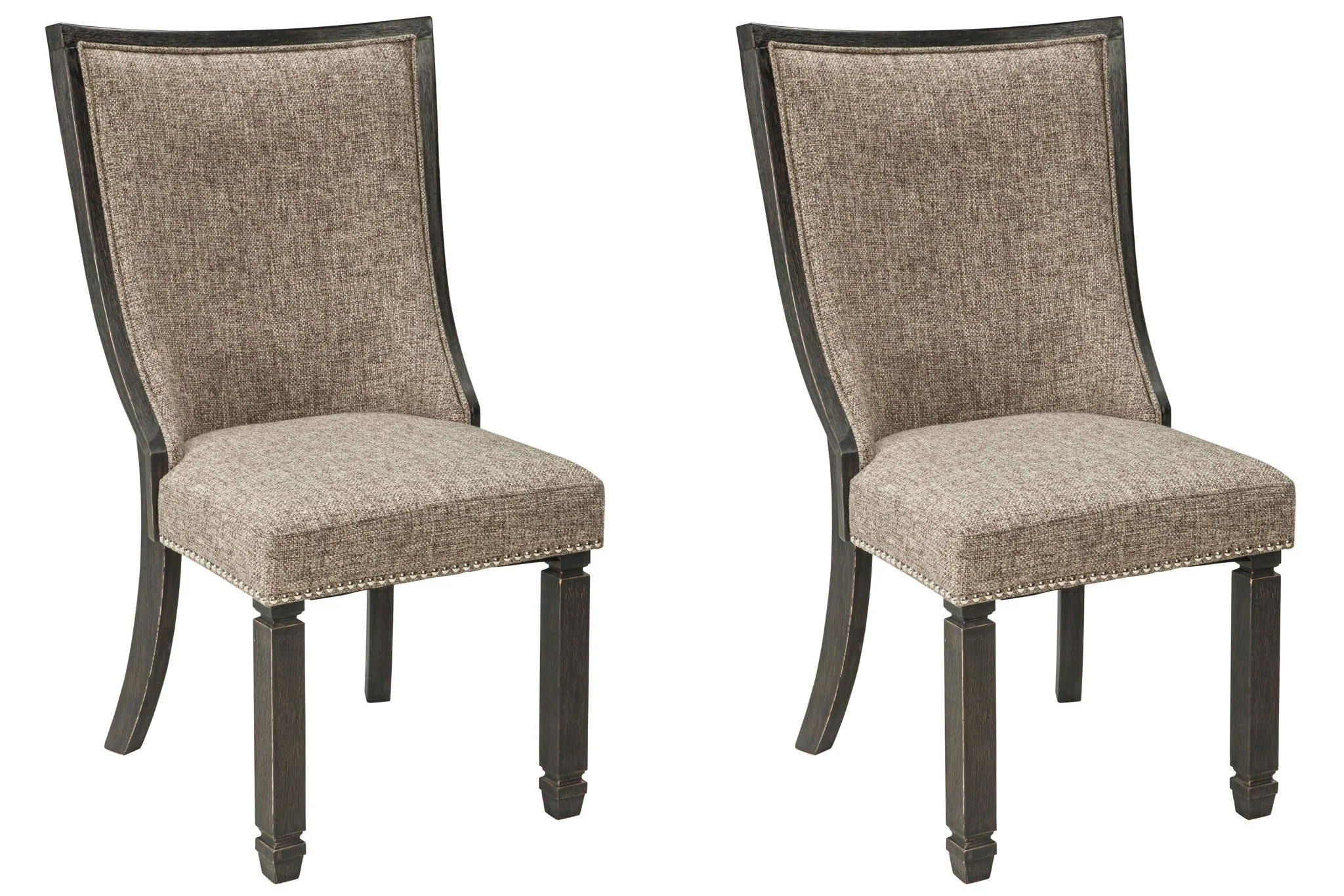 Tyler Creek - Dining UPH Side Chair (Set of 2) - Framed Back - Black / Grayish Brown - Image 4
