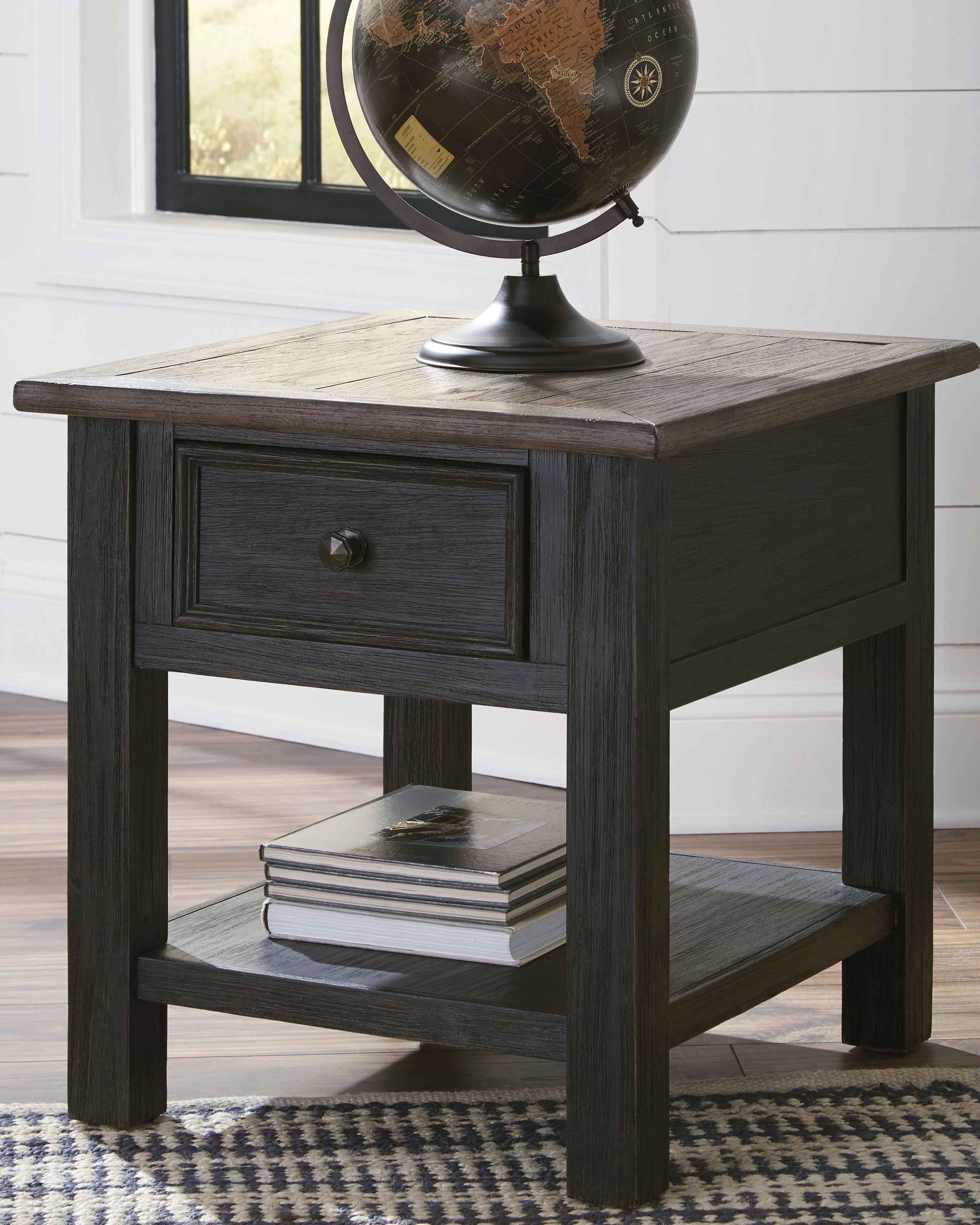 Tyler Creek - Rectangular End Table - Grayish Brown / Black - Image 2
