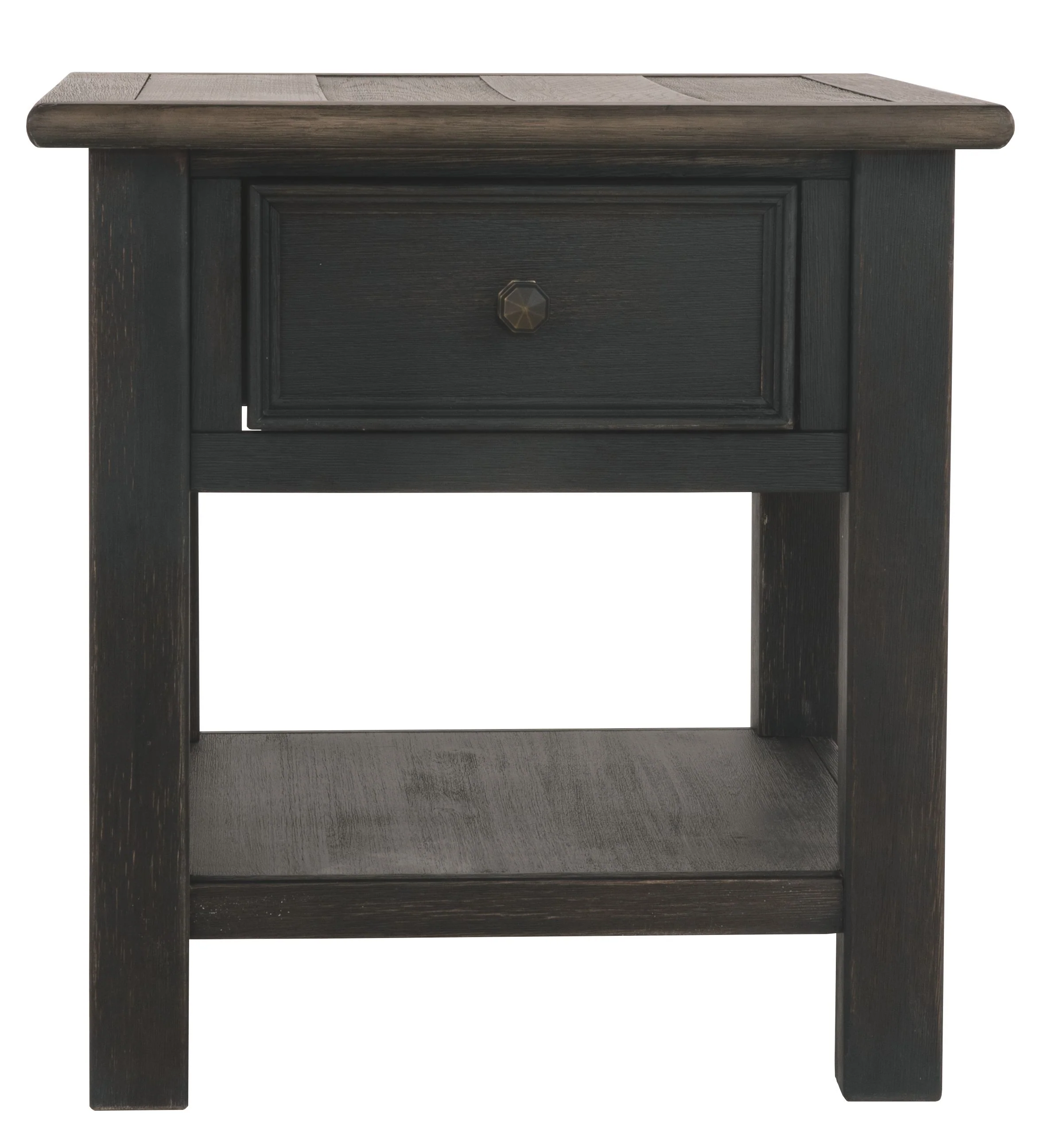 Tyler Creek - Rectangular End Table - Grayish Brown / Black - Image 4